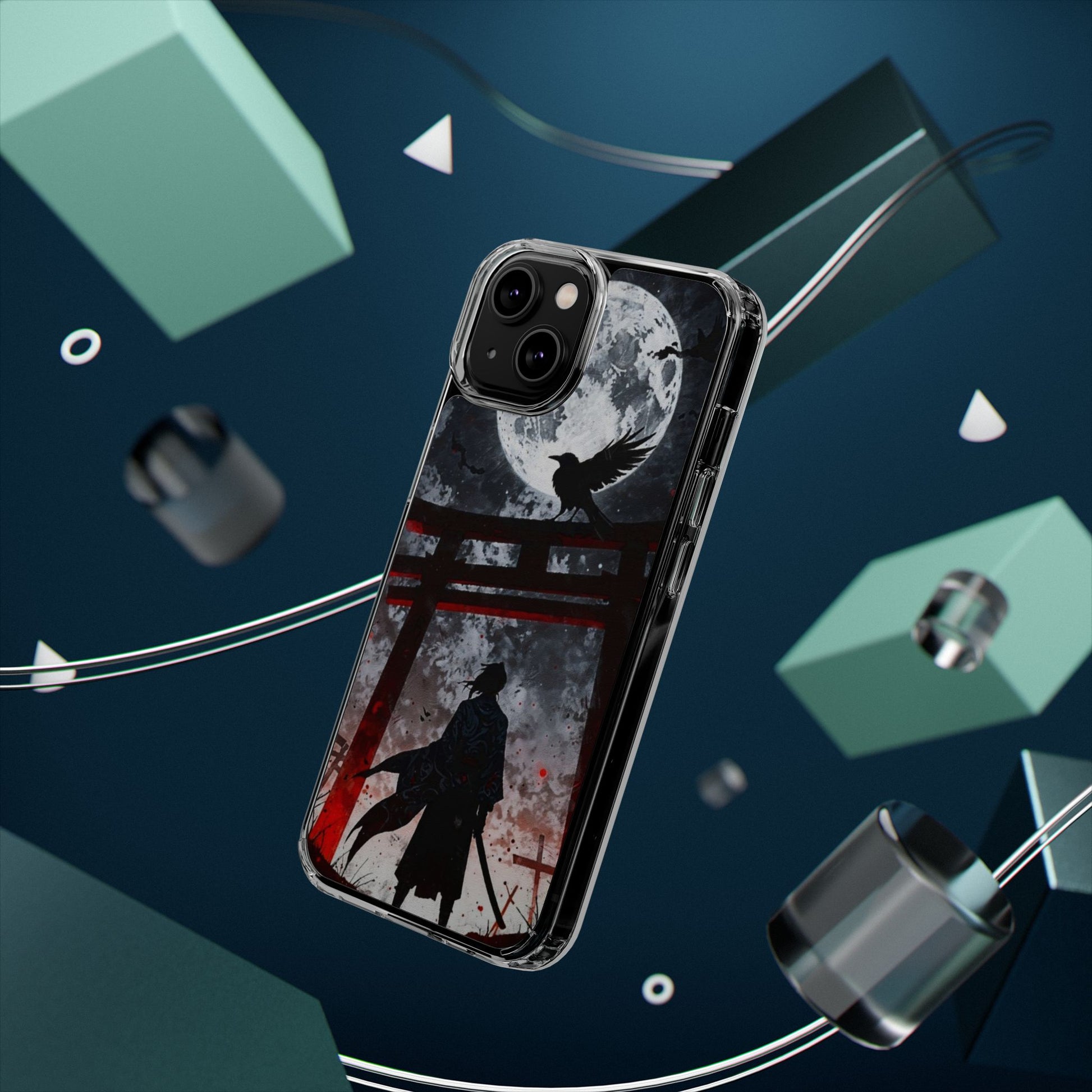 The Lone Samurai and Crow Design case for Iphone and Samsung phones