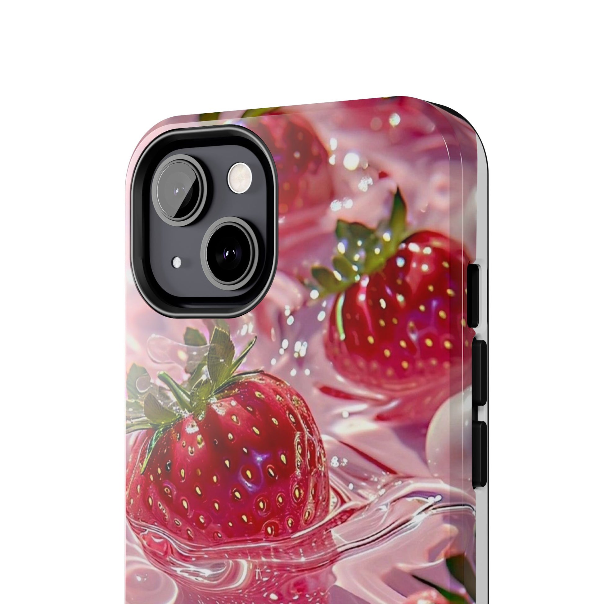 Floating Strawberries Themed Tough Phone Cases for Iphones & Samsung Phones