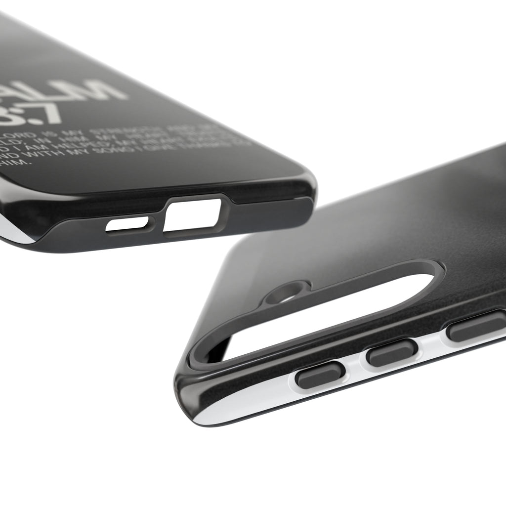 Christian Themed Psalms 28:7 Phone Case, Tough Cases for iPhones, Samsung, and Pixel