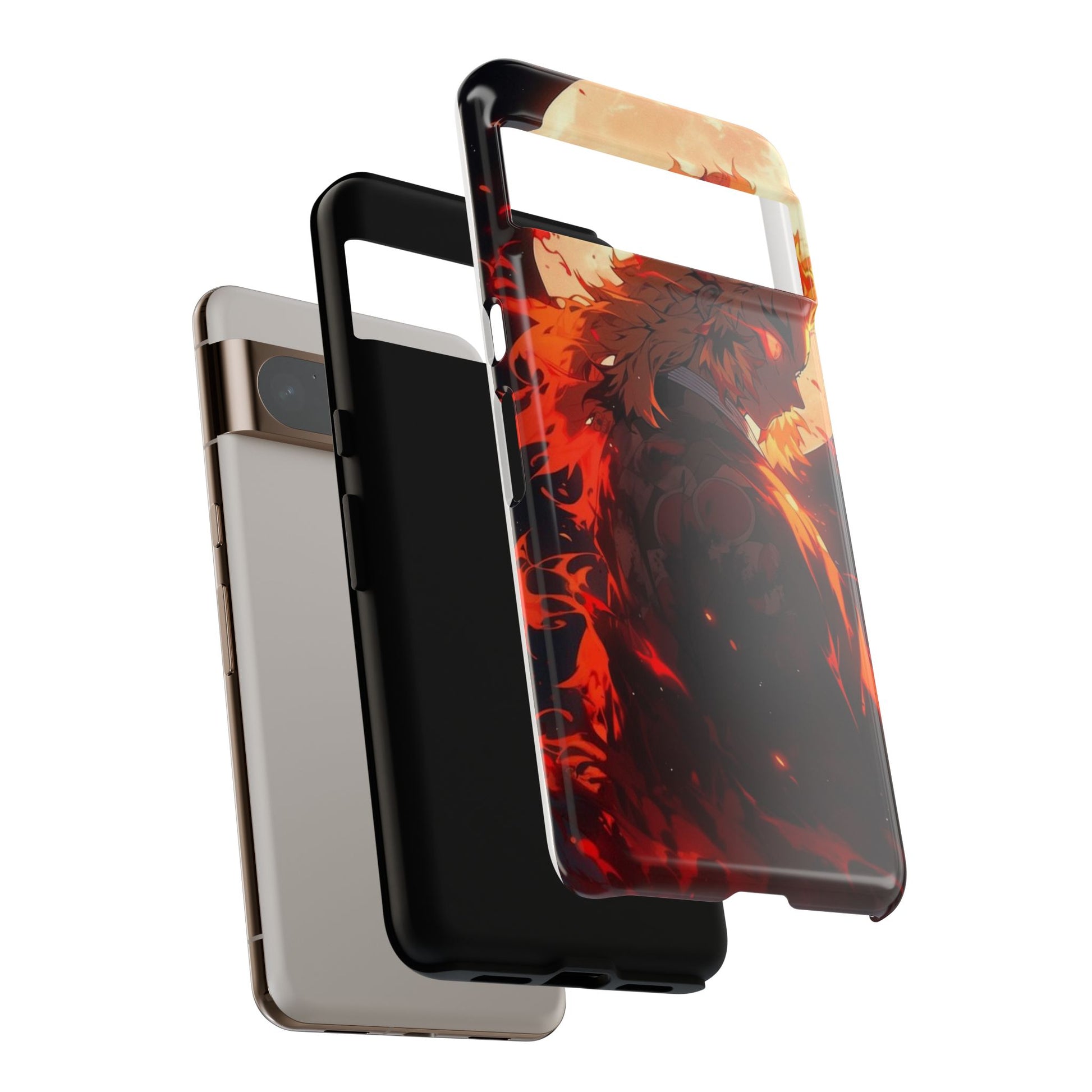Demon Sl;ayer Rengoku Anime Phone Case, Tough Cases for iPhones, Samsung, and Pixel