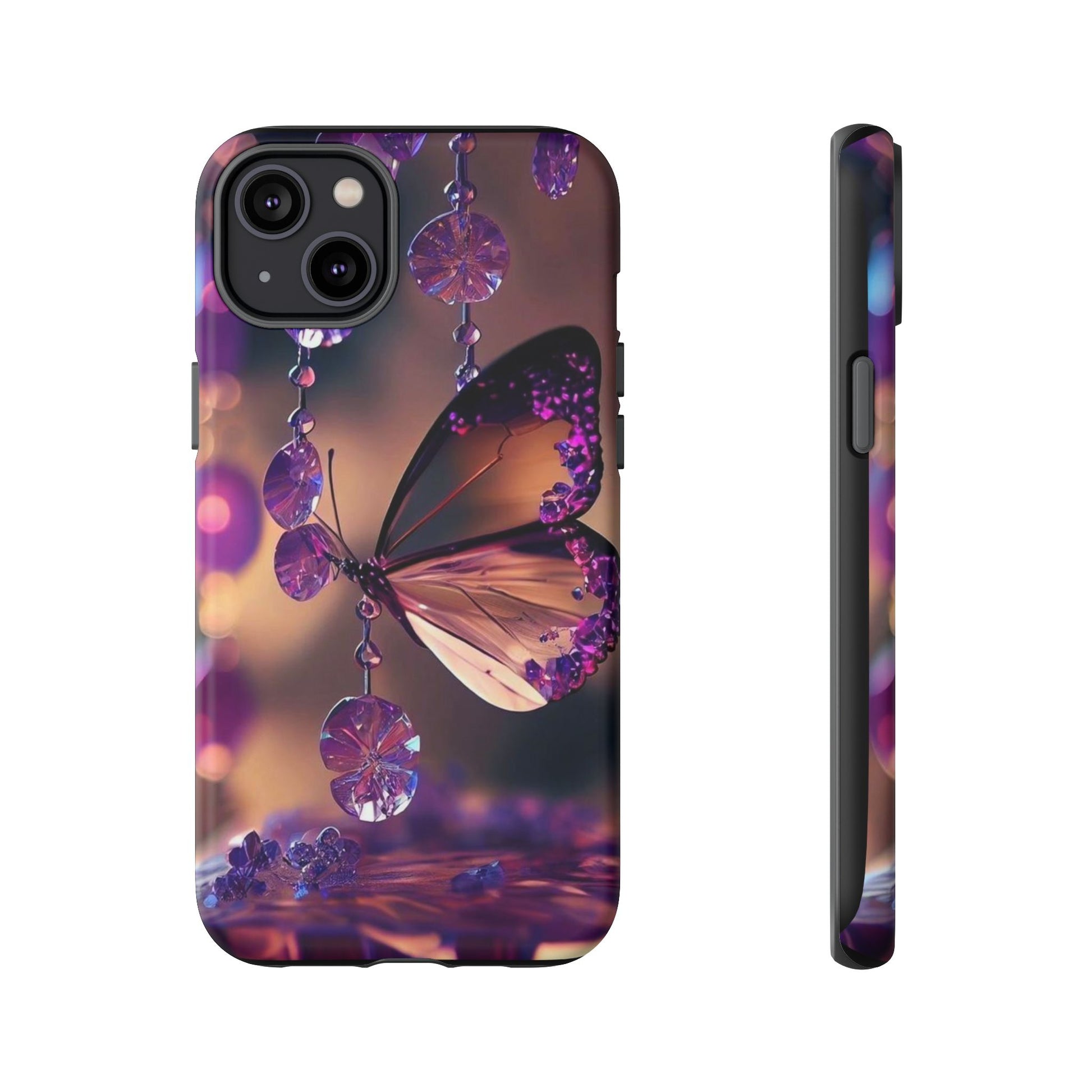 Purple Butterfly Tough Cases for iPhones, Samsung, and Pixel