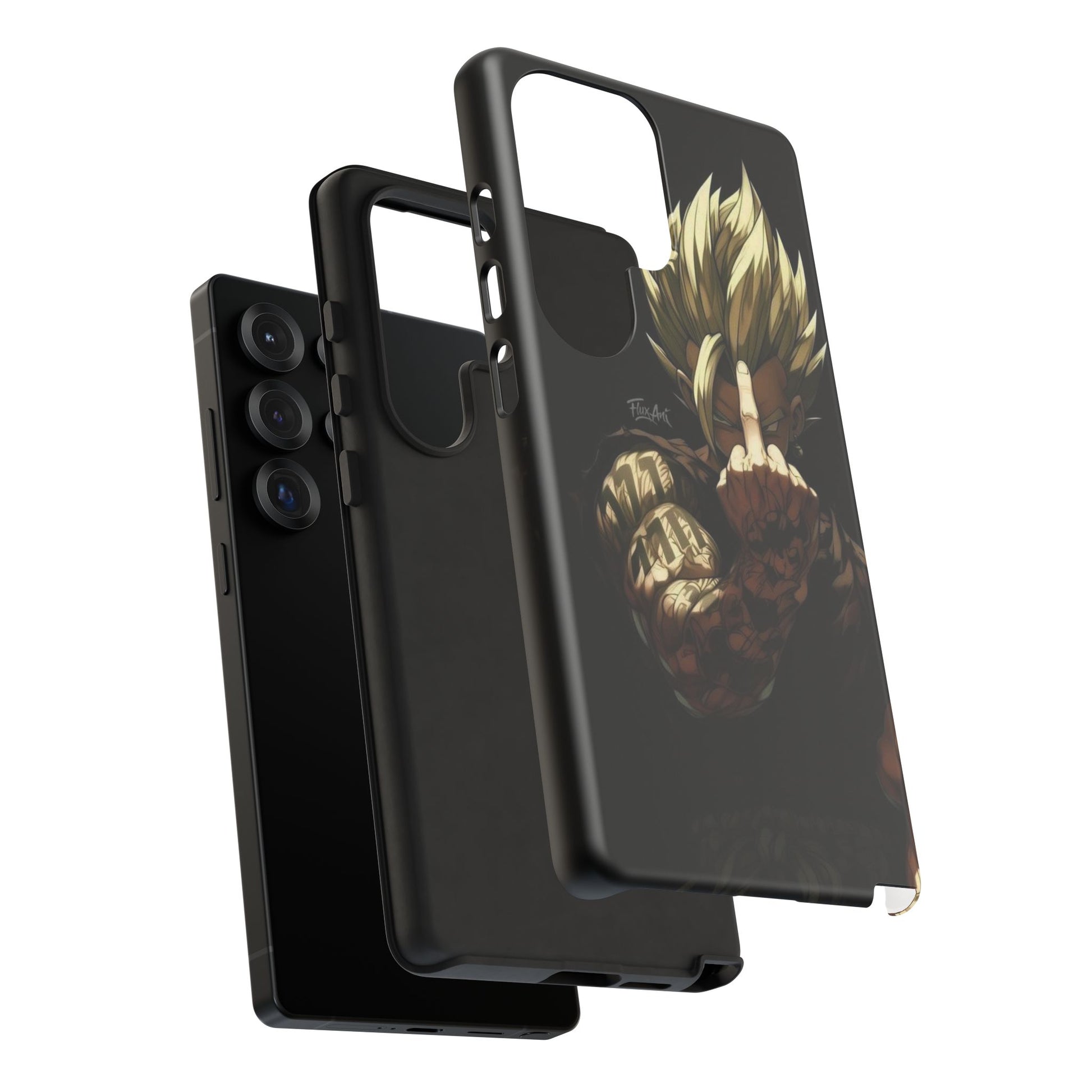 Middle Finger SS Goku Dragon Ball Z Tough Cases for iPhones, Samsung, and Pixel