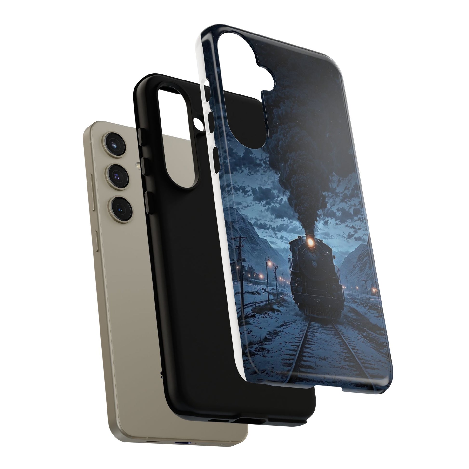 Steam Engine Train Themed Tough Cases for iPhones, Samsung, and Pixel