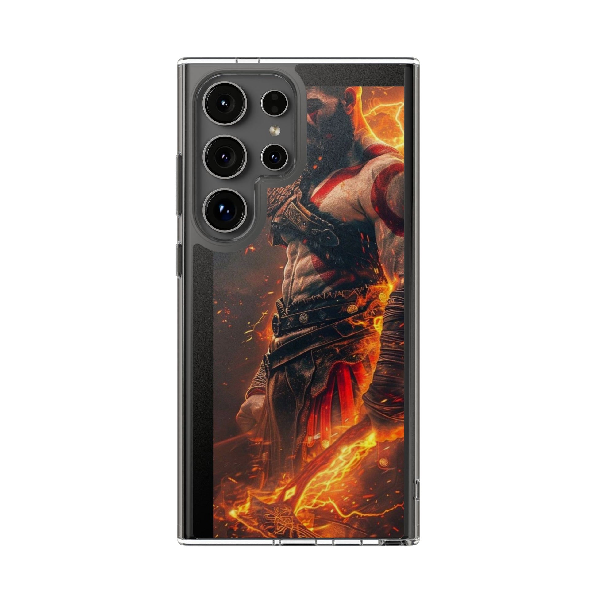 Kratos The God of War Inspired Design Clear Phone Cover