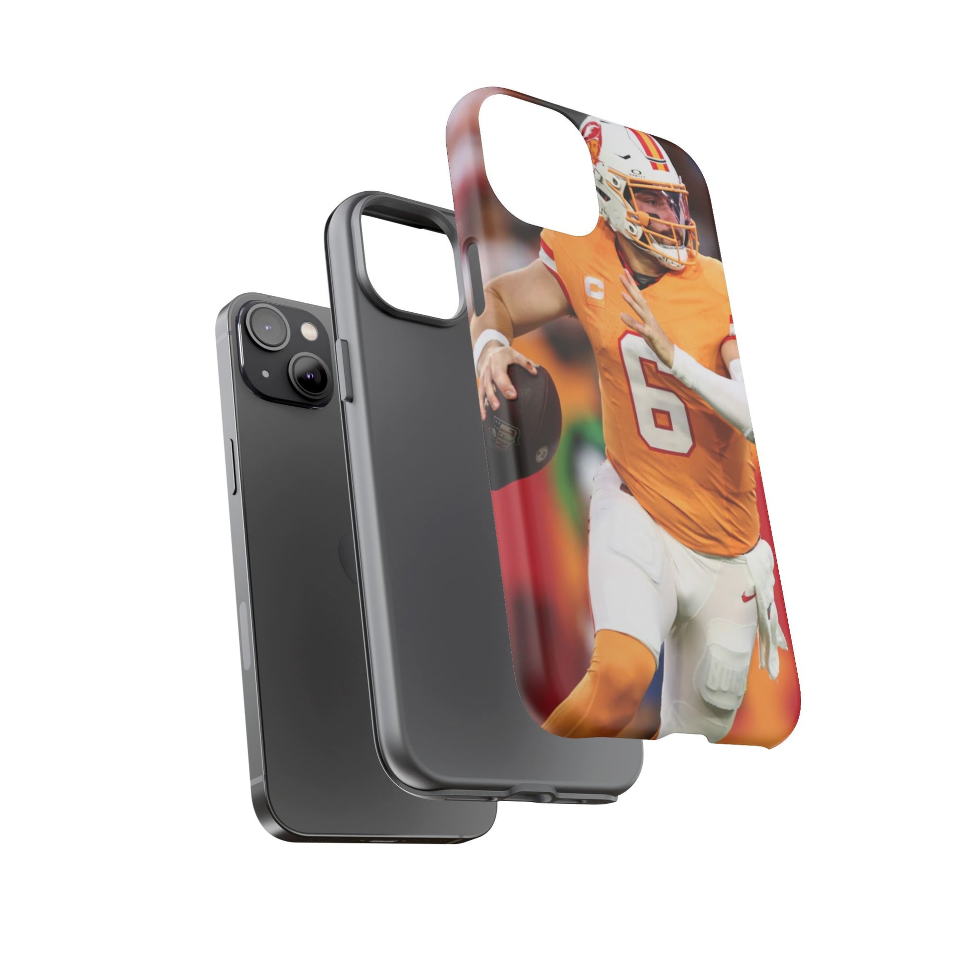 Tampa Bay Buccaneers Baker Mayfield Football Tough Cases for iPhones, Samsung, and Pixel