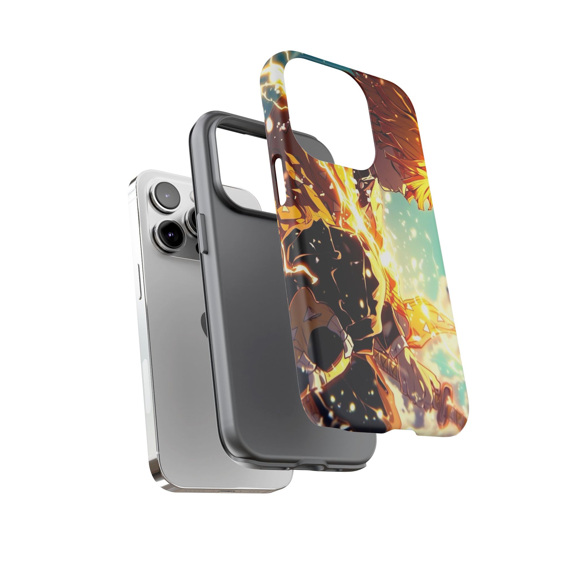 Demon Slayer Zenitsu Anime Theme Phone Case, Tough Cases for iPhones, Samsung, and Pixel