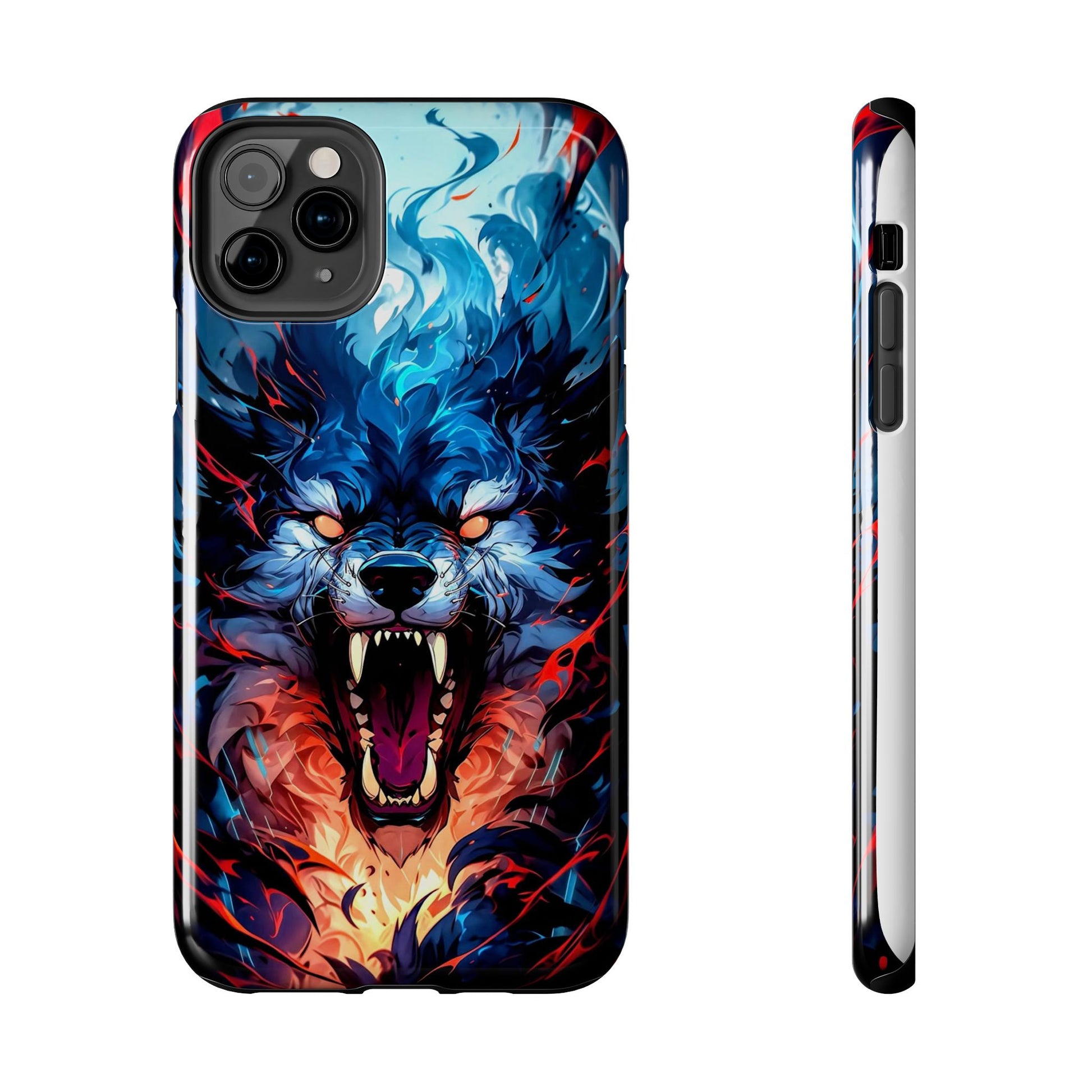 Aggressive Wolf Art Themed Tough Phone Cases for Iphones & Samsung Phones