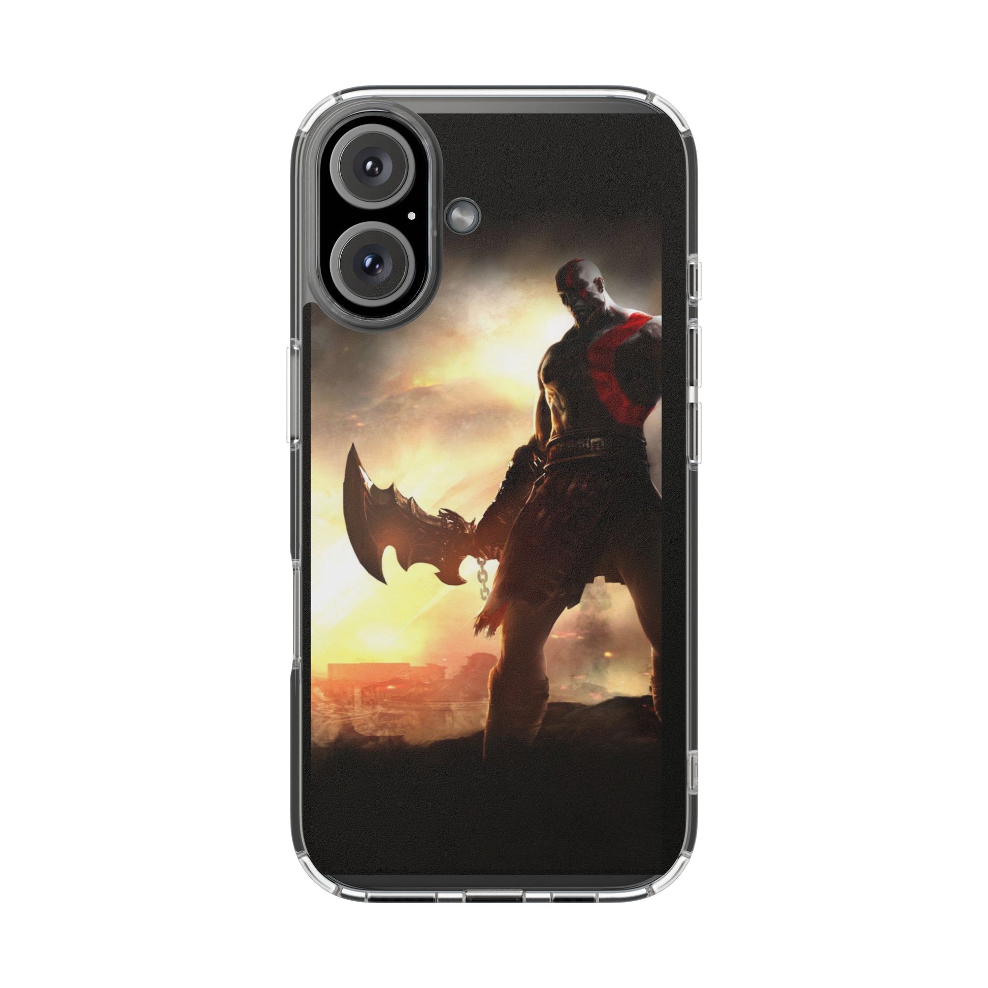 Phone Case, Gaming Inspired War God Clear Case for Gamers, PS4 Fans,