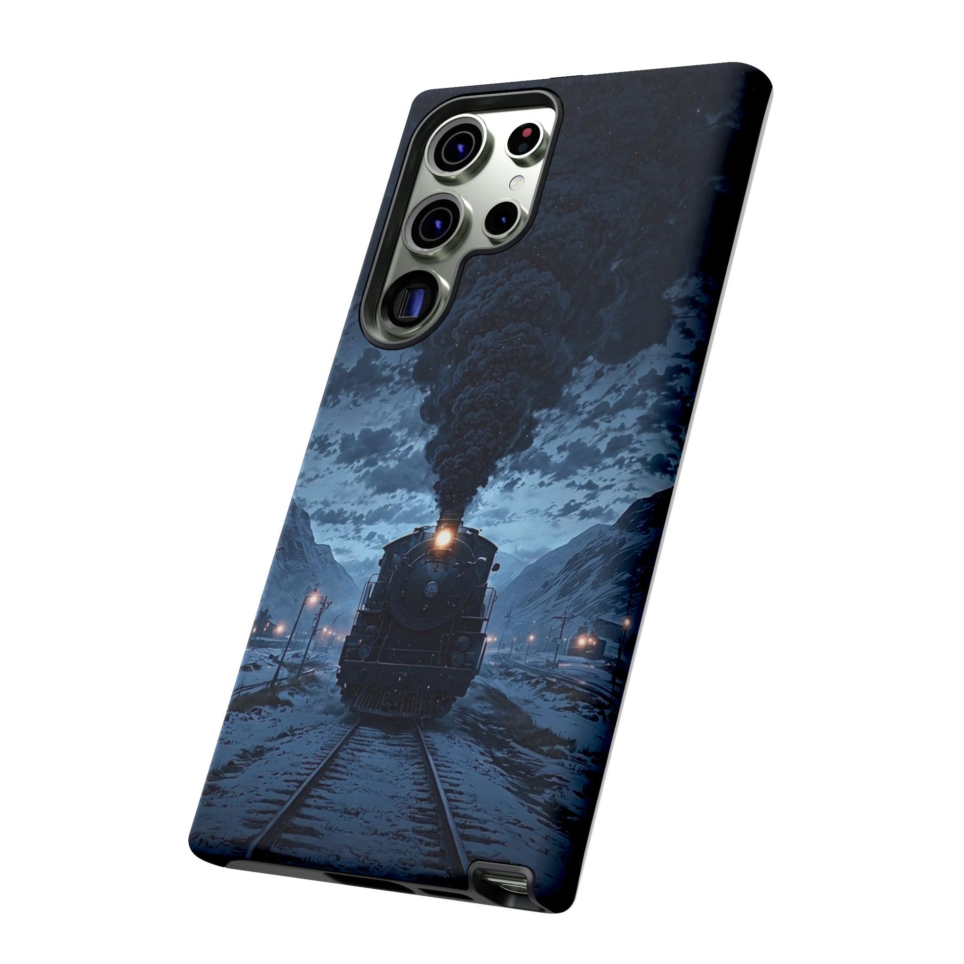 Steam Engine Train Themed Tough Cases for iPhones, Samsung, and Pixel