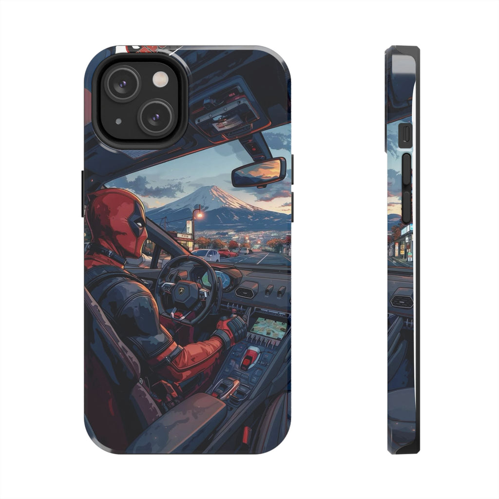 Deadpool Drifting Tough Phone Case, Marvel Hero Phone Cover, Superhero Phone