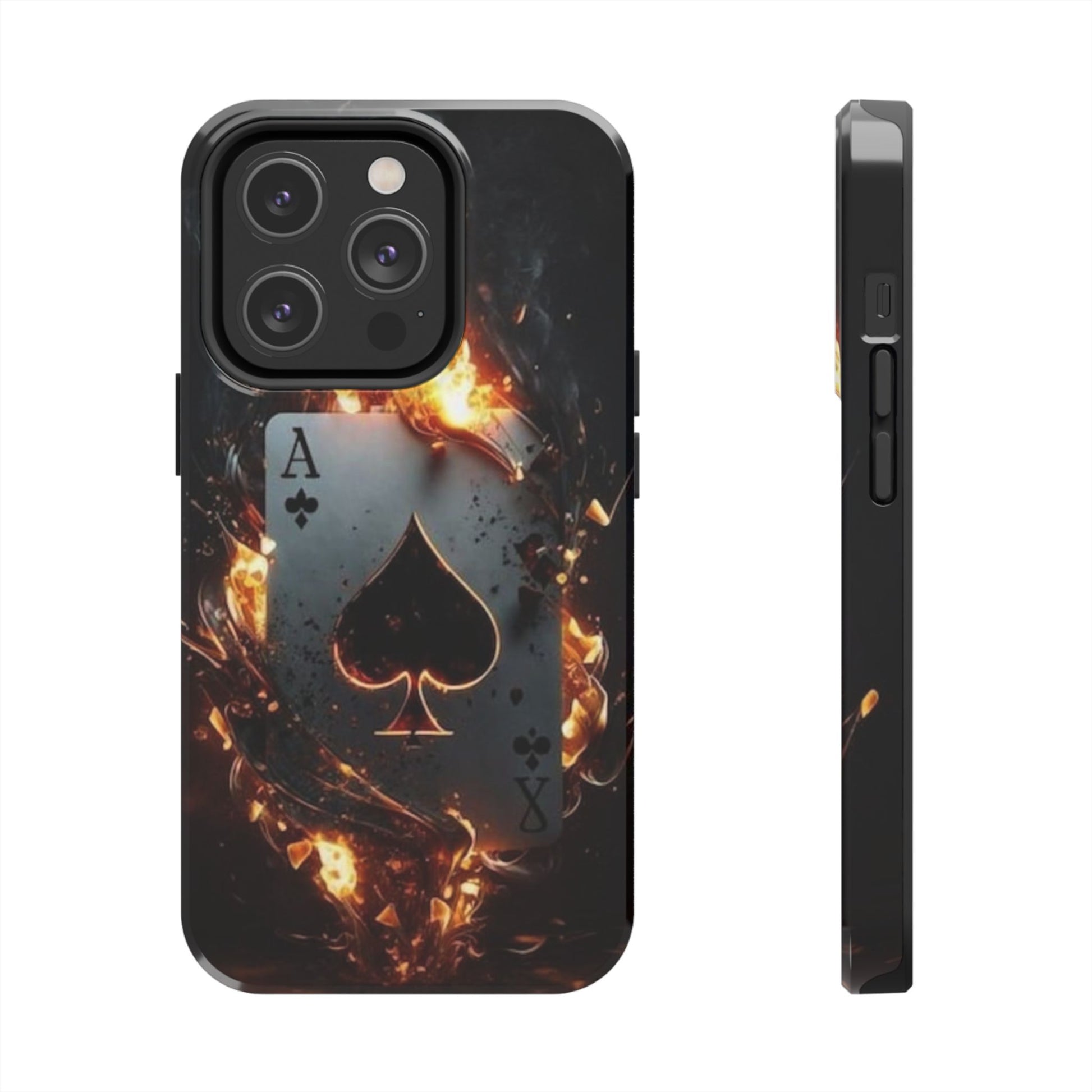 Flaming Ace Card Casino Themed Phone Cases for Iphones & Samsung Phones