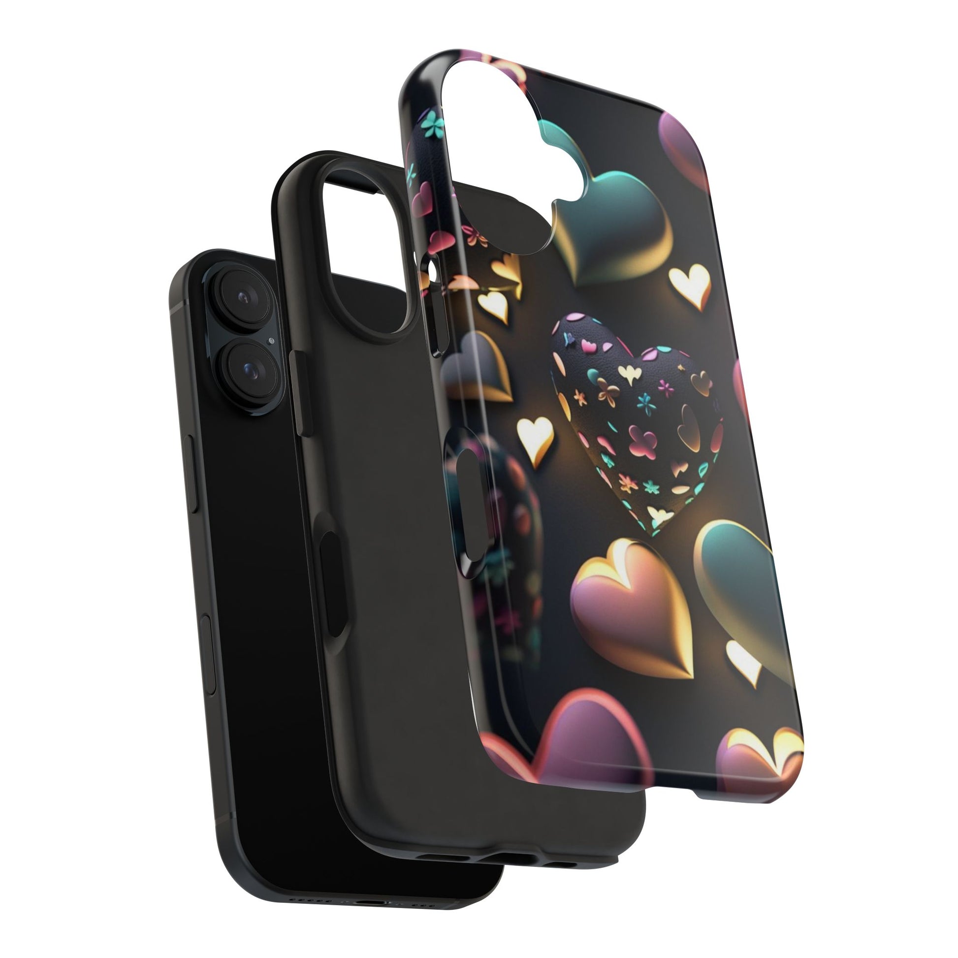 Floating Hearts Themed Tough Phone Cases for Iphones & Samsung Phones