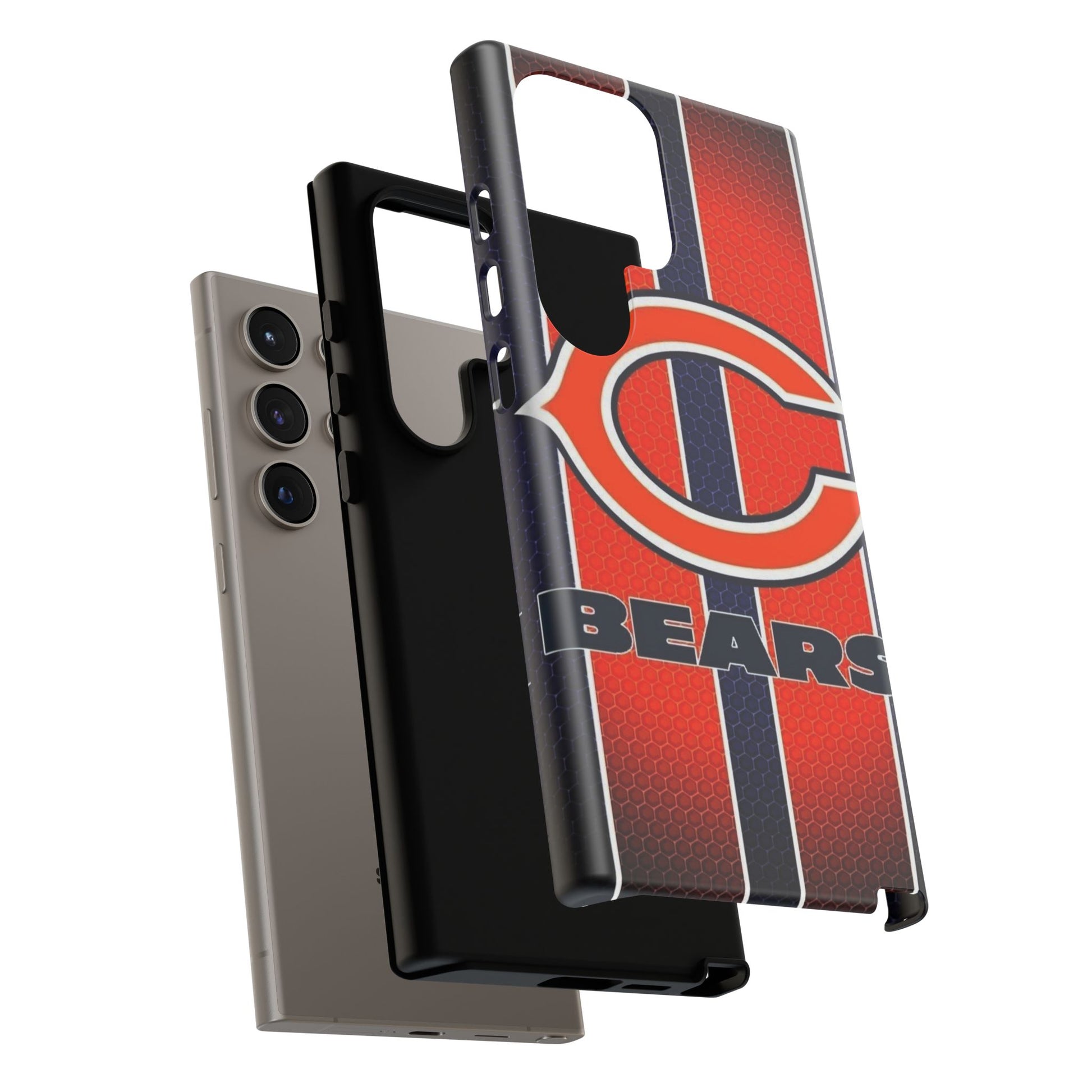 Chicago Bears Stripes Football Phone Case, Tough Cases for iPhones, Samsung, and Pixel