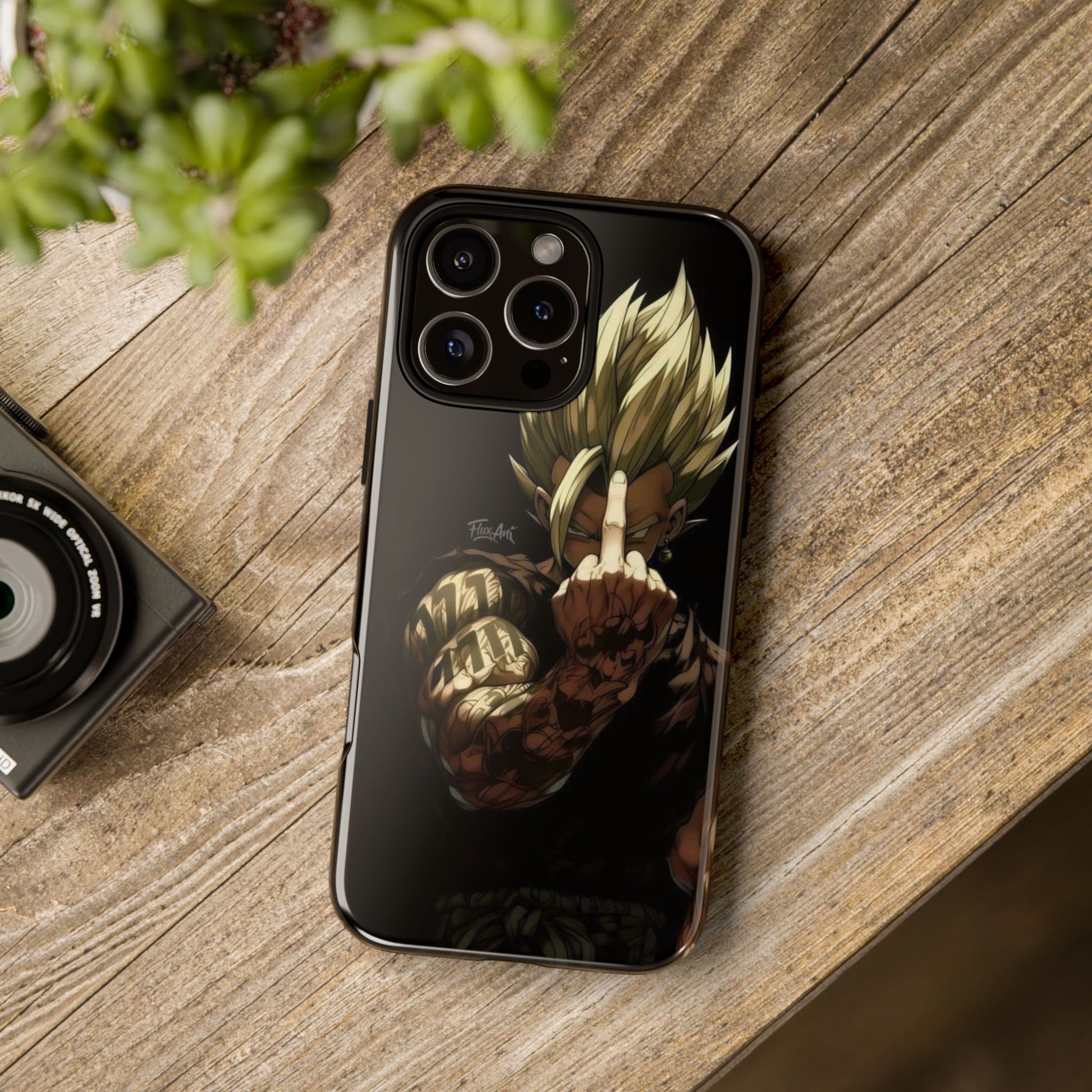 Middle Finger SS Goku Dragon Ball Z Tough Cases for iPhones, Samsung, and Pixel