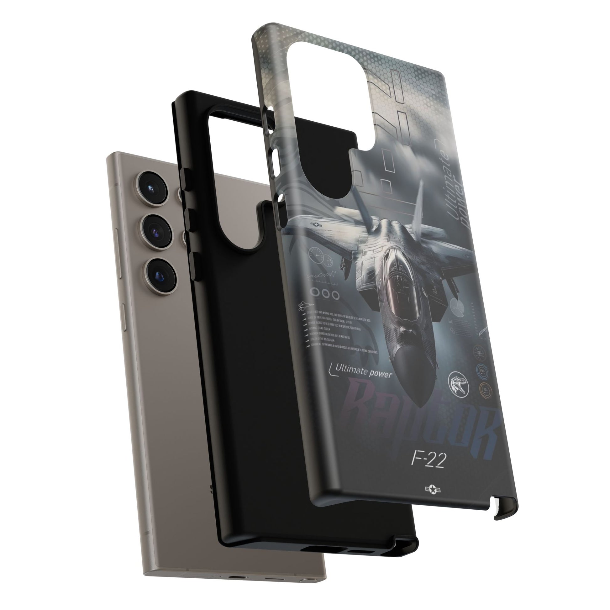 F-22 Raptor Fighter Jet Tough Cases for iPhones, Samsung, and Pixel