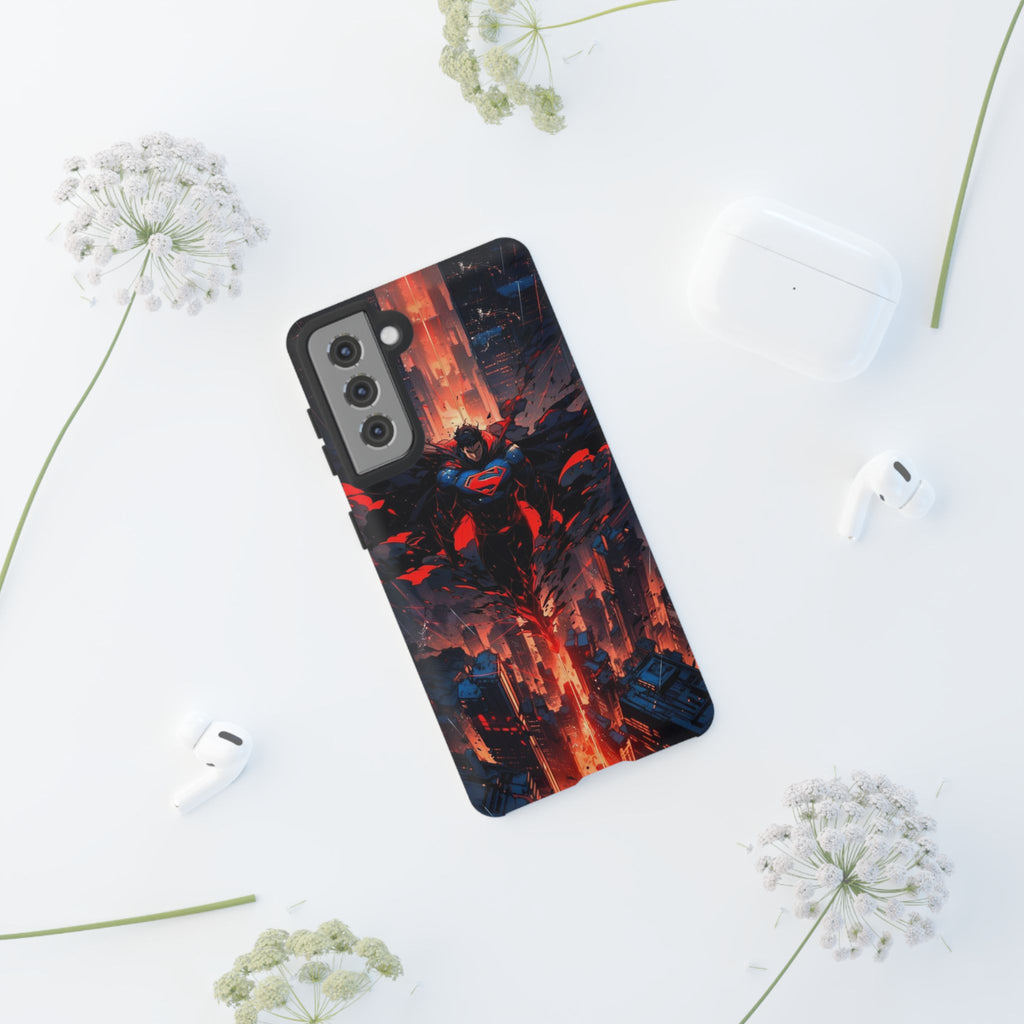 Anime Superman Tough Cases for iPhones, Samsung, and Pixel