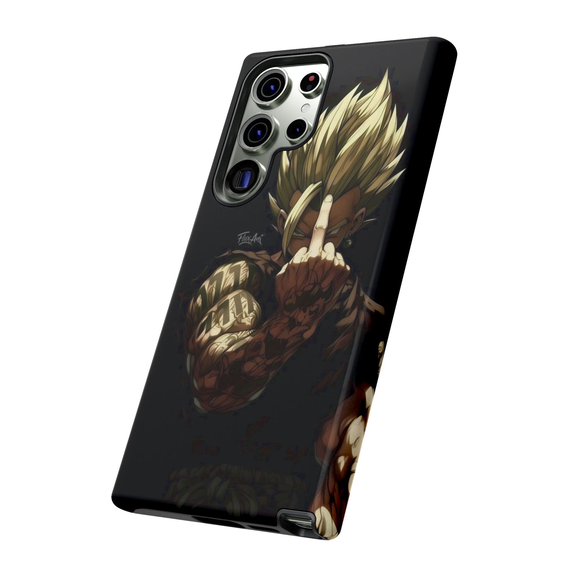 Middle Finger SS Goku Dragon Ball Z Tough Cases for iPhones, Samsung, and Pixel