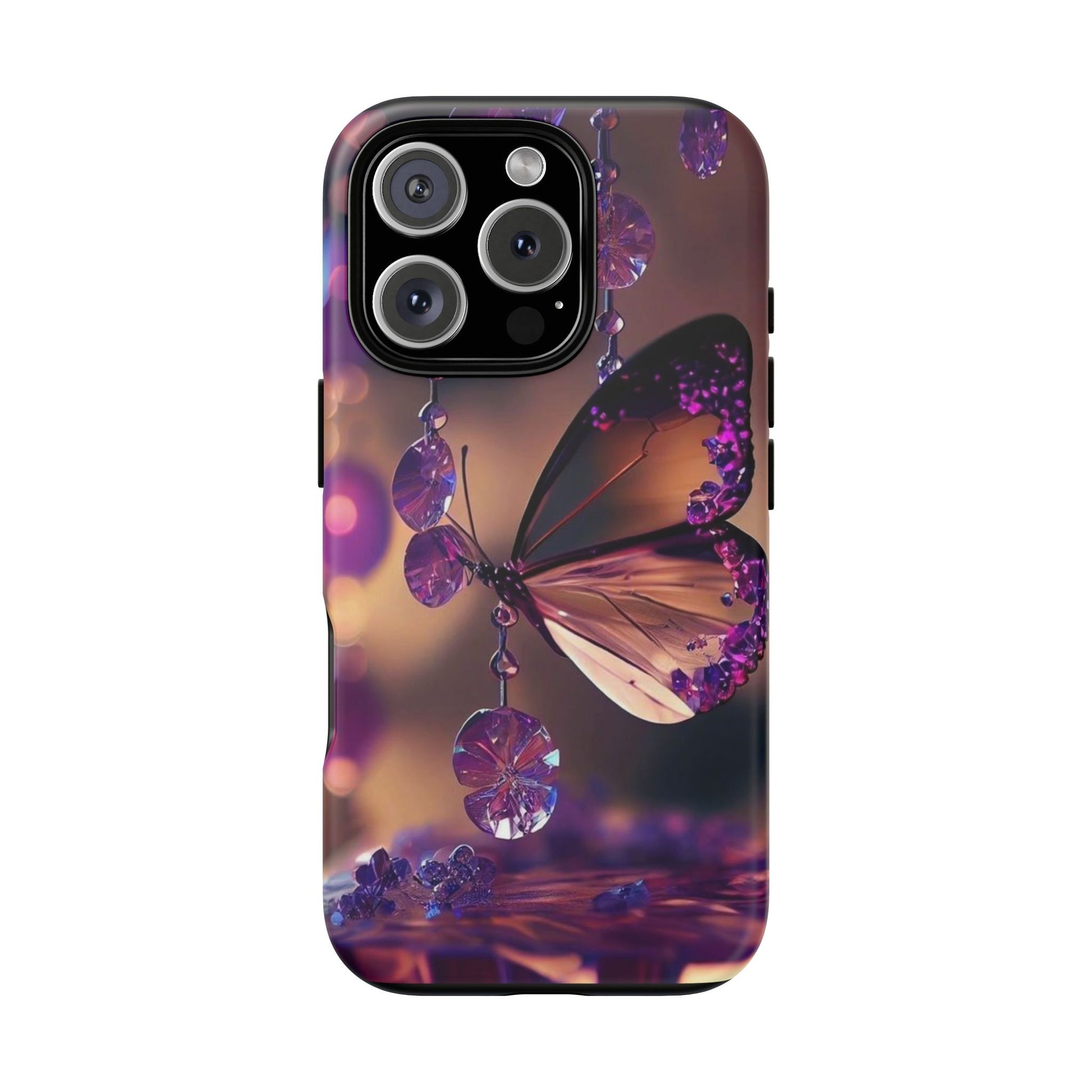 Purple Butterfly Tough Cases for iPhones, Samsung, and Pixel