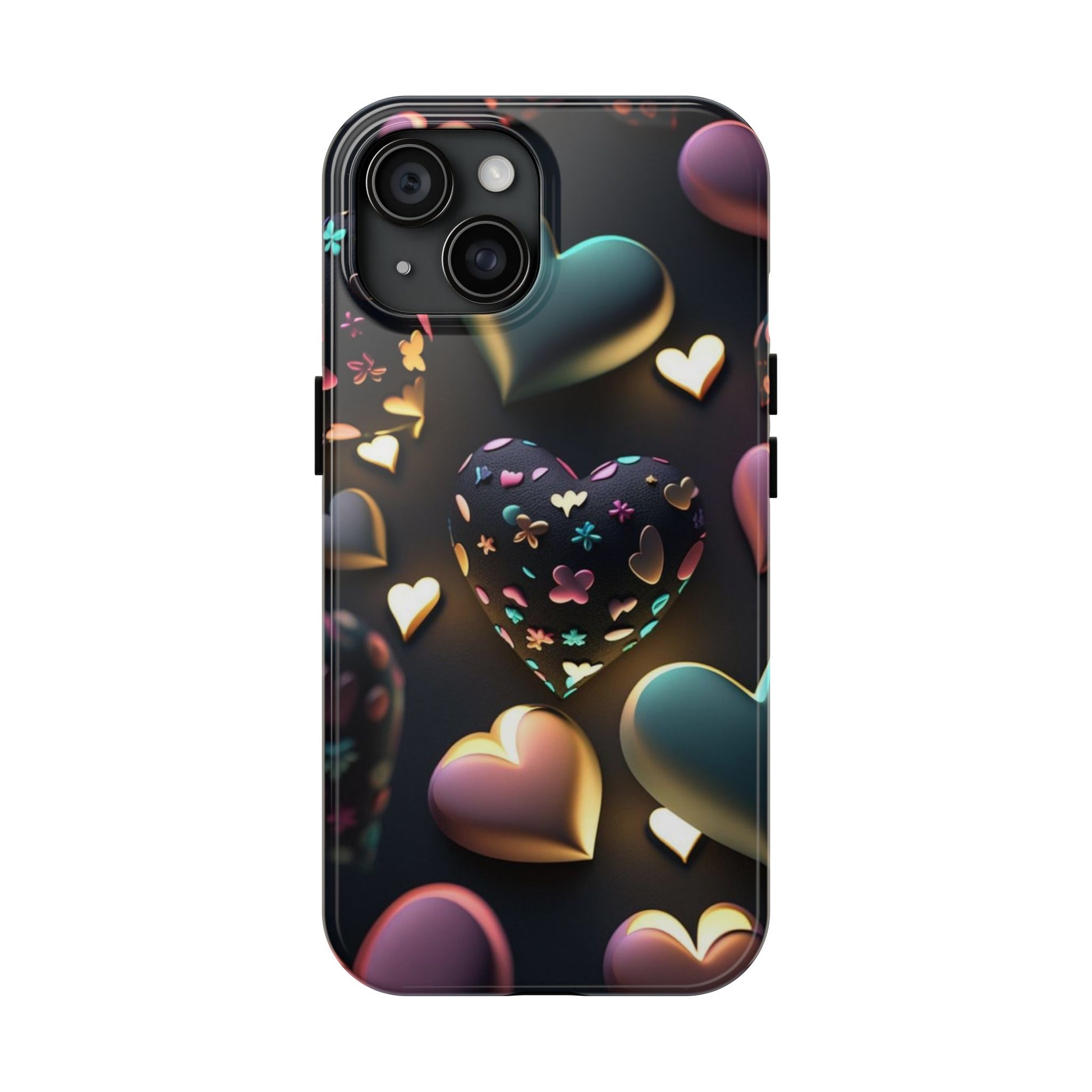 Floating Hearts Themed Tough Phone Cases for Iphones & Samsung Phones