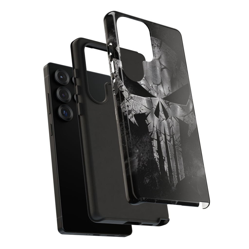 The Punisher Logo Art Tough Cases for iPhones, Samsung, and Pixel