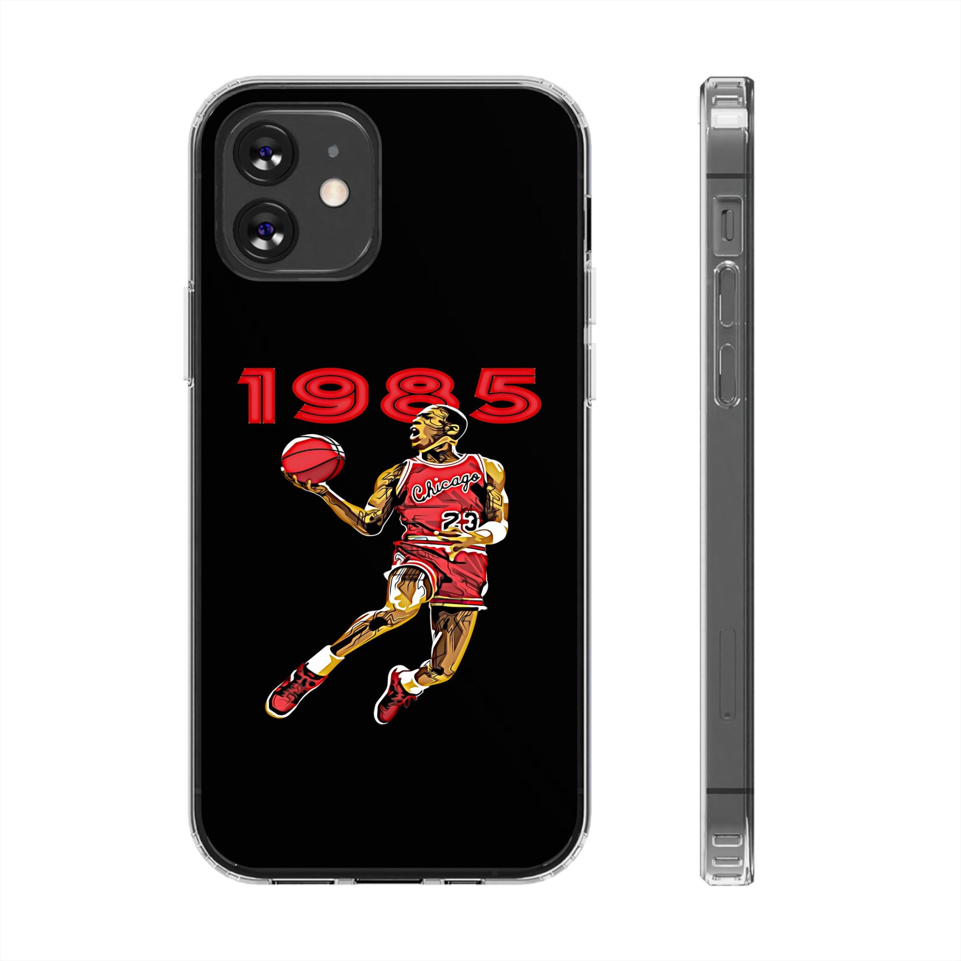 1985 Jordan Slam Dunk themed Basketball Inspired design Clear Phone Cases