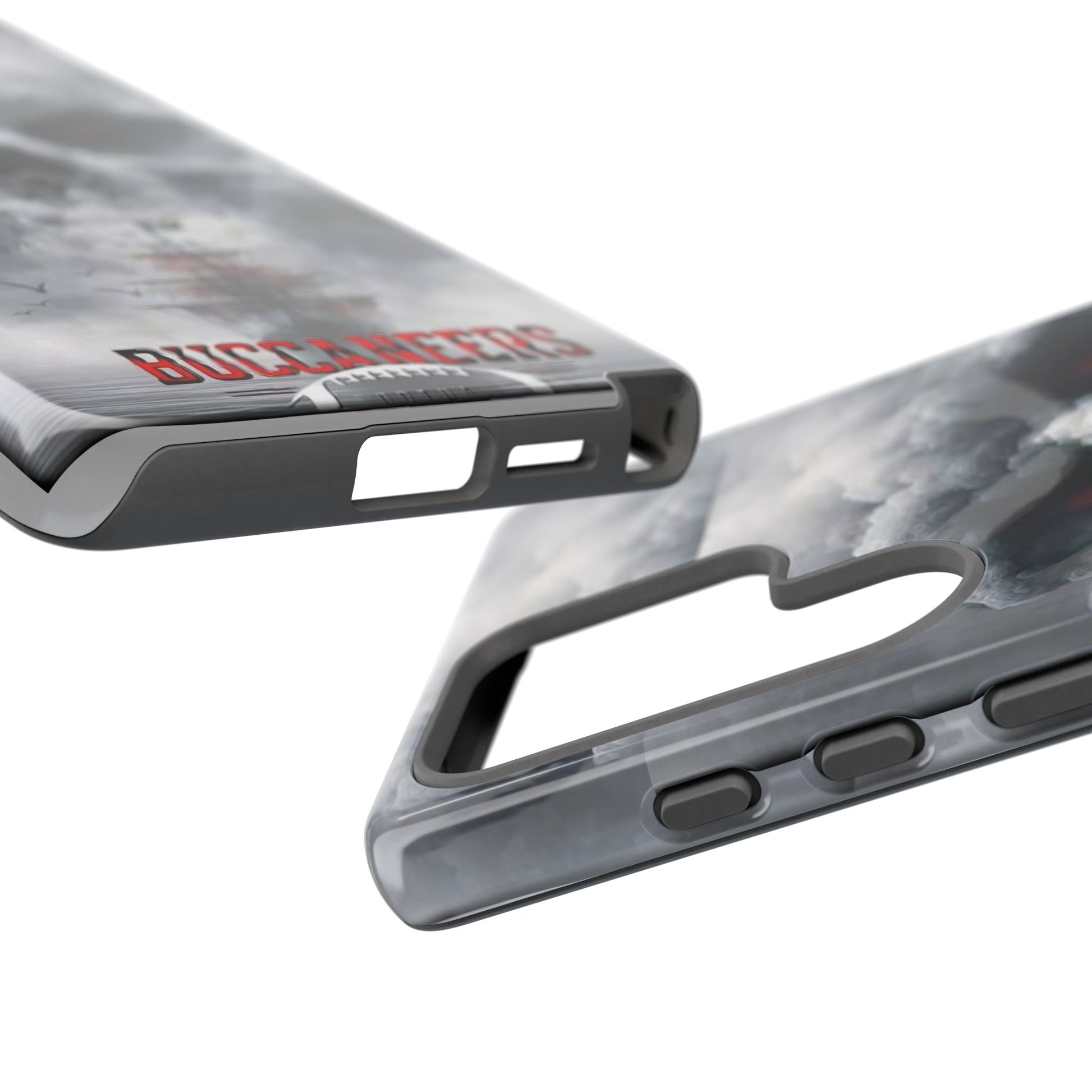 Skull Pirate Ship Football Buccaneers Tough Cases for iPhones, Samsung, and Pixel