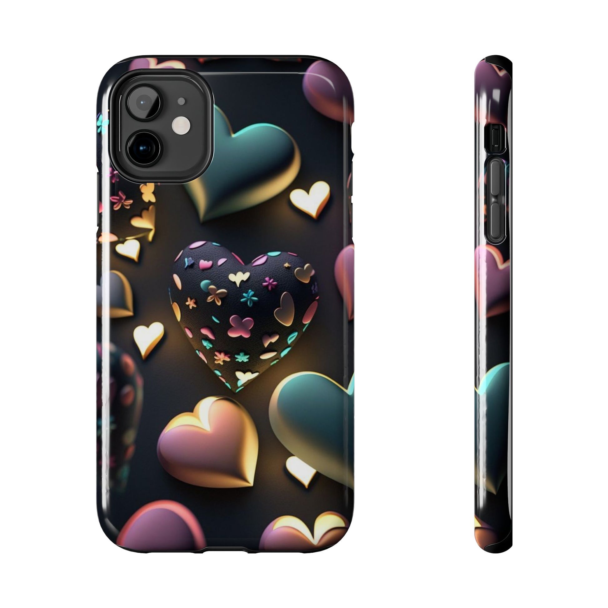 Floating Hearts Themed Tough Phone Cases for Iphones & Samsung Phones