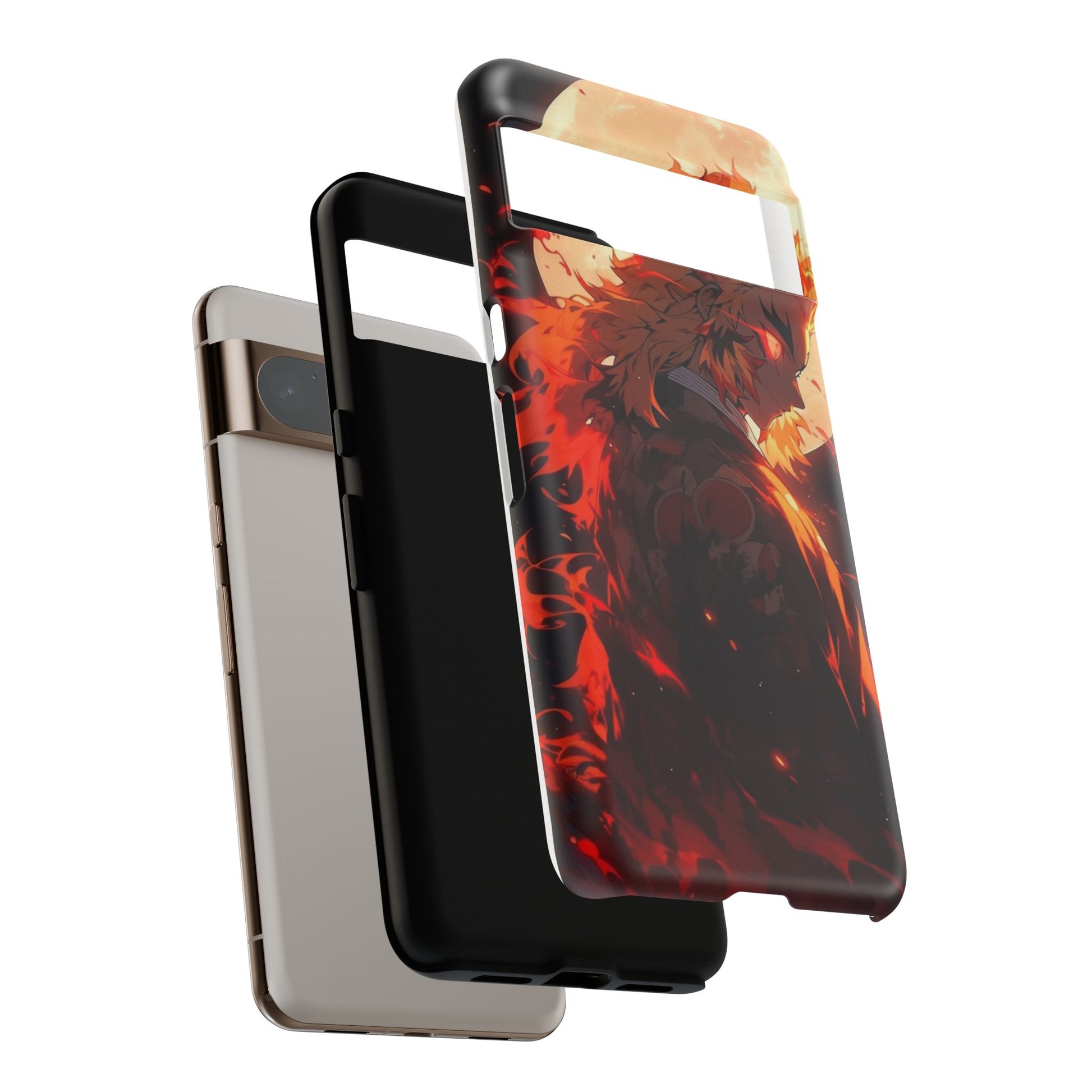 Demon Sl;ayer Rengoku Anime Phone Case, Tough Cases for iPhones, Samsung, and Pixel