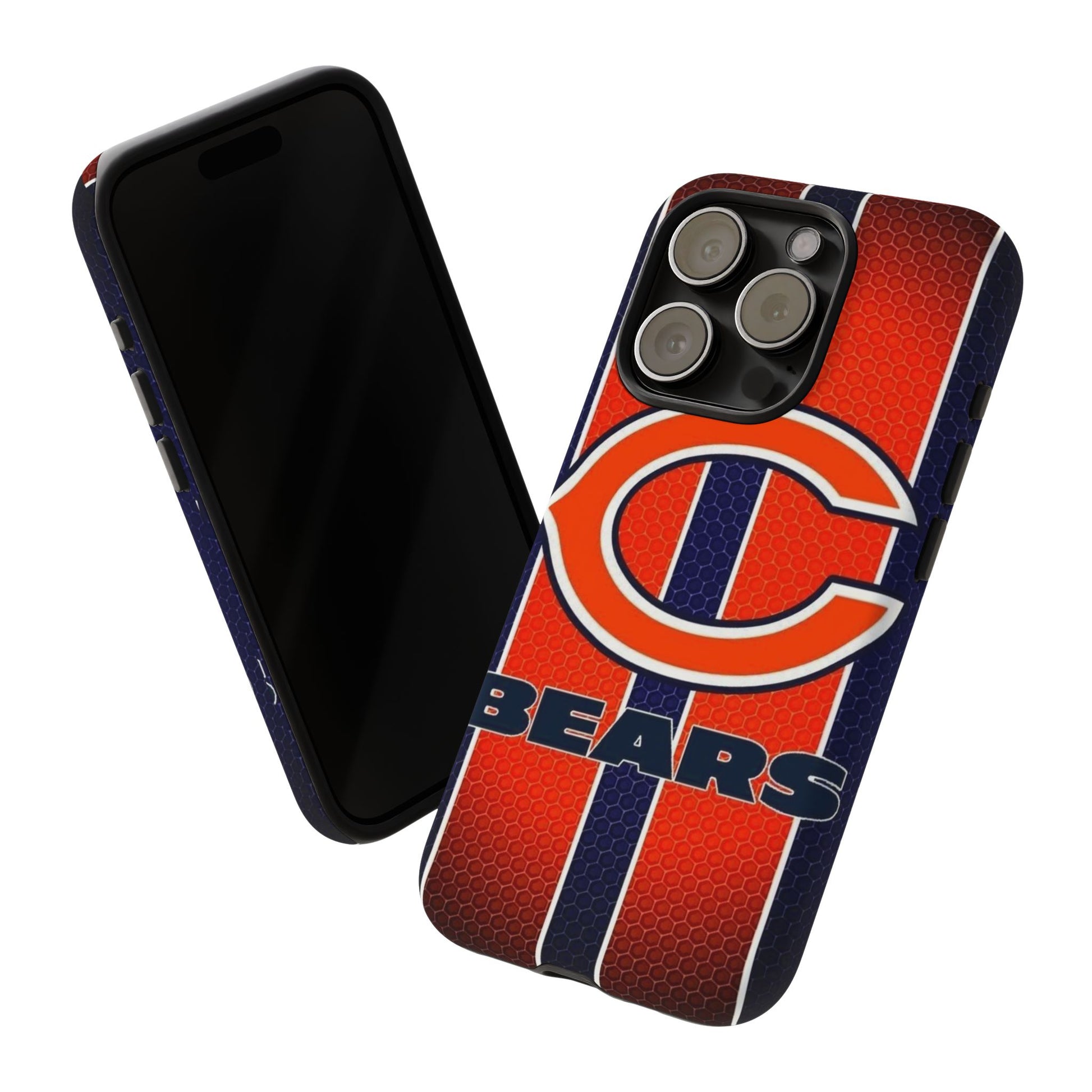 Chicago Bears Stripes Football Phone Case, Tough Cases for iPhones, Samsung, and Pixel