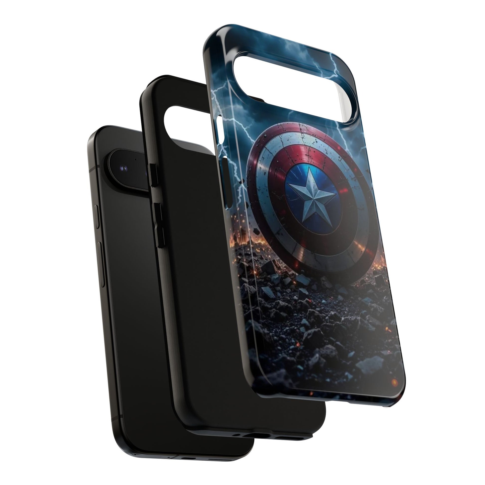 Captain America Shield Tough Cases for iPhones, Samsung, and Pixel