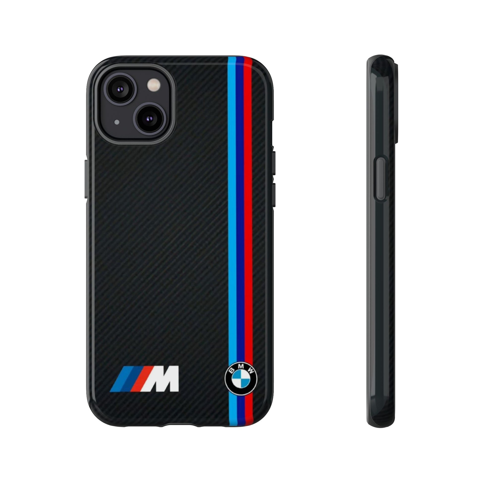 BMW M Stripes Carbon Fiber Design Tough Cases for iPhones, Samsung, and Pixel