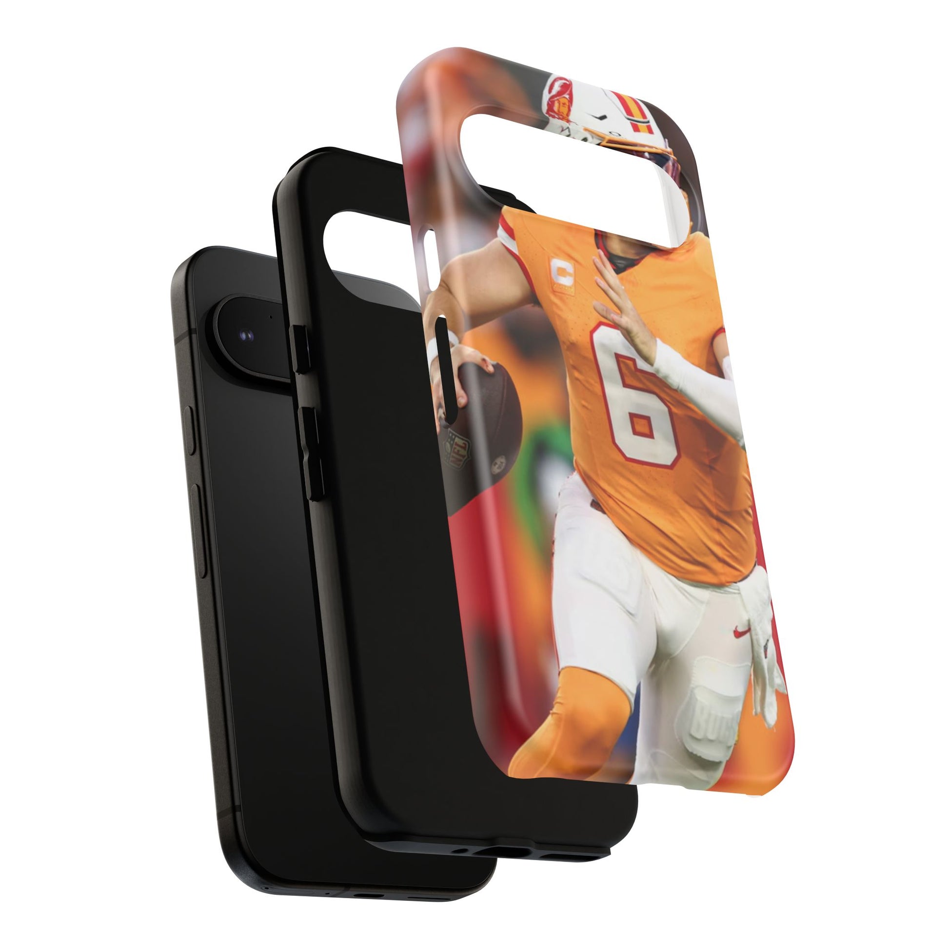 Tampa Bay Buccaneers Baker Mayfield Football Tough Cases for iPhones, Samsung, and Pixel