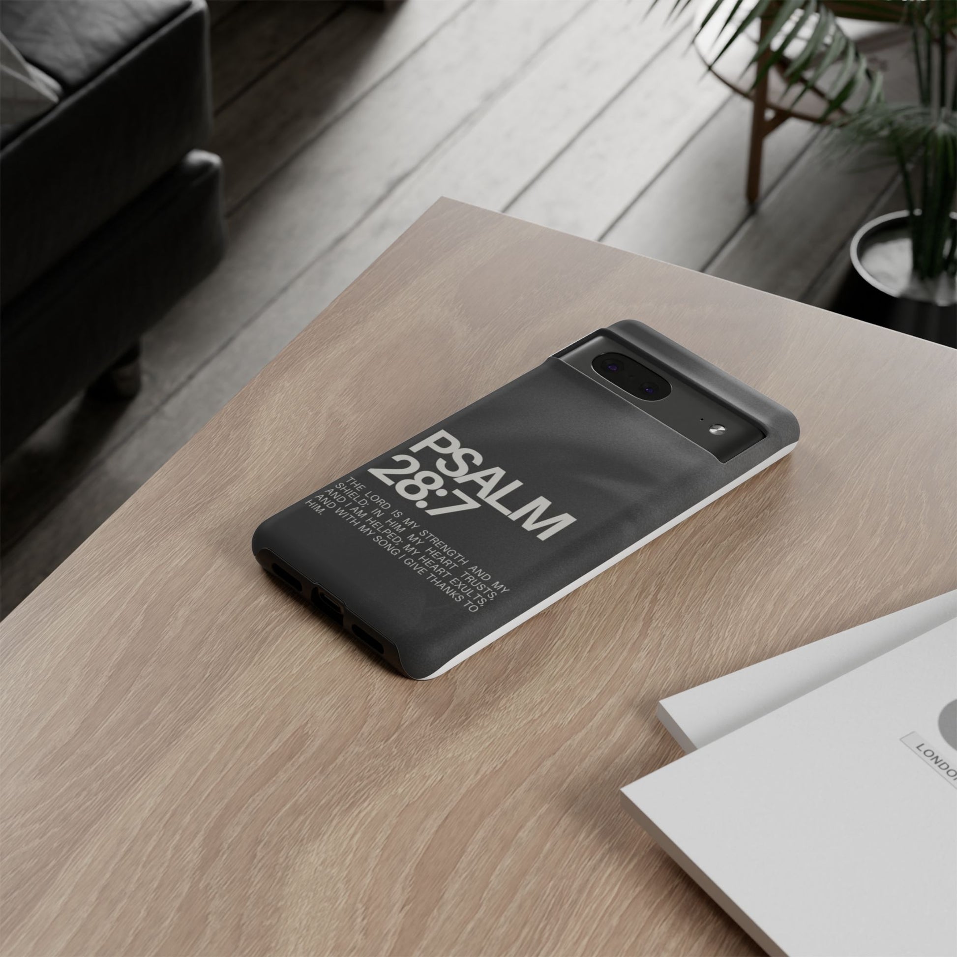 Christian Themed Psalms 28:7 Phone Case, Tough Cases for iPhones, Samsung, and Pixel