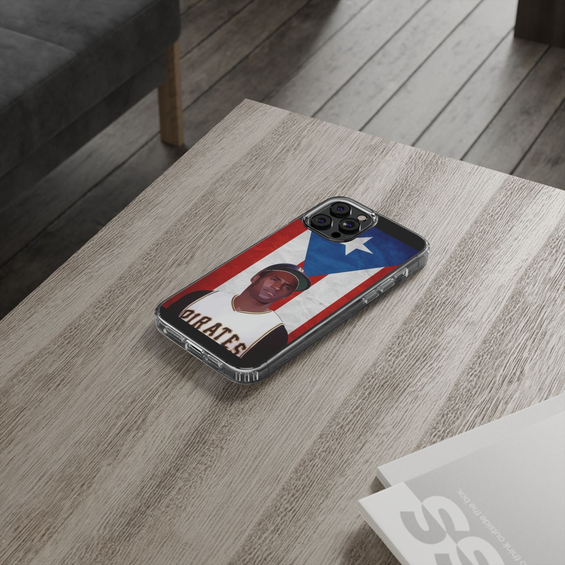 Puerto Rican Baseball Legend Clemente inspired Protective Iphone, Samsung case