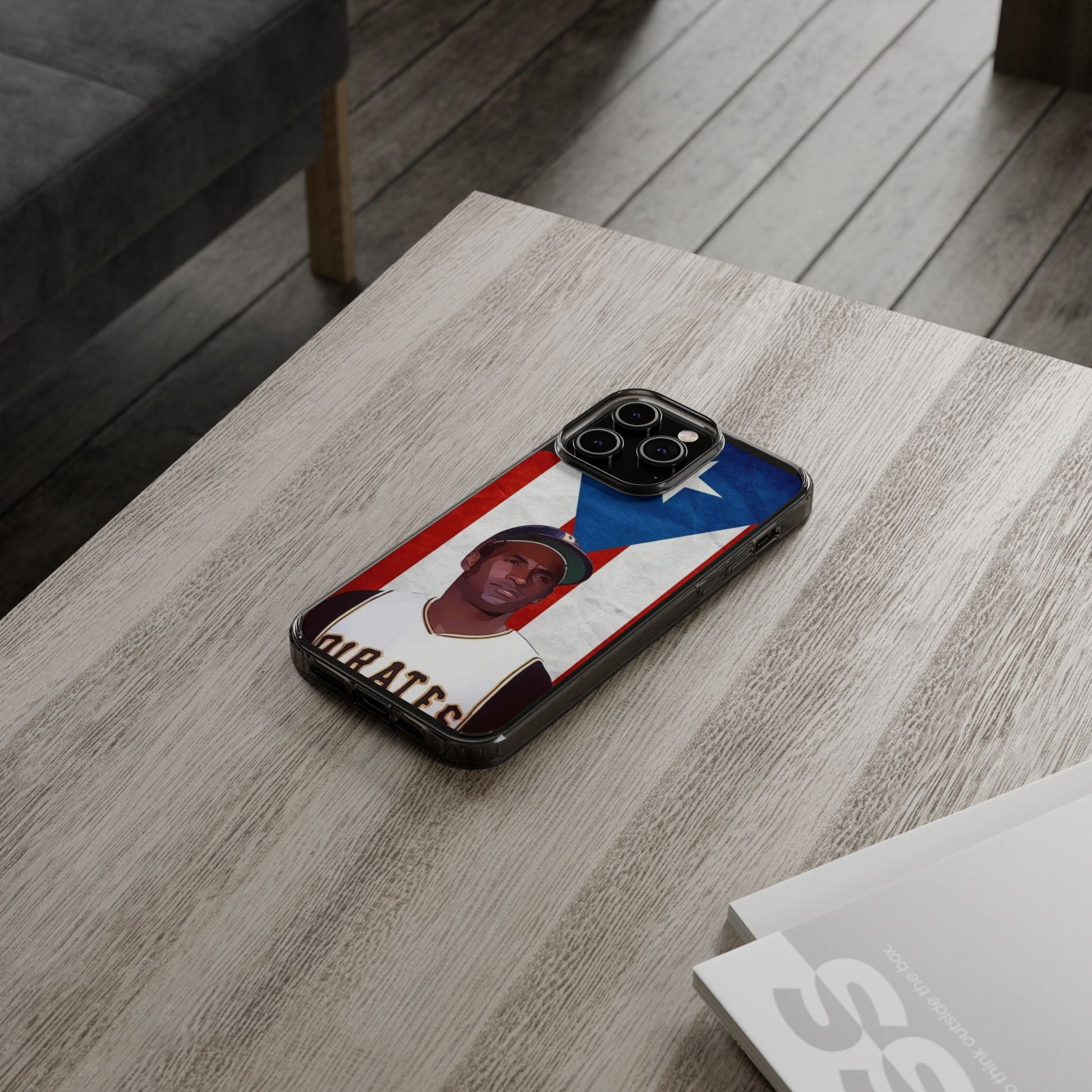Puerto Rican Baseball Legend Clemente inspired Protective Iphone, Samsung case