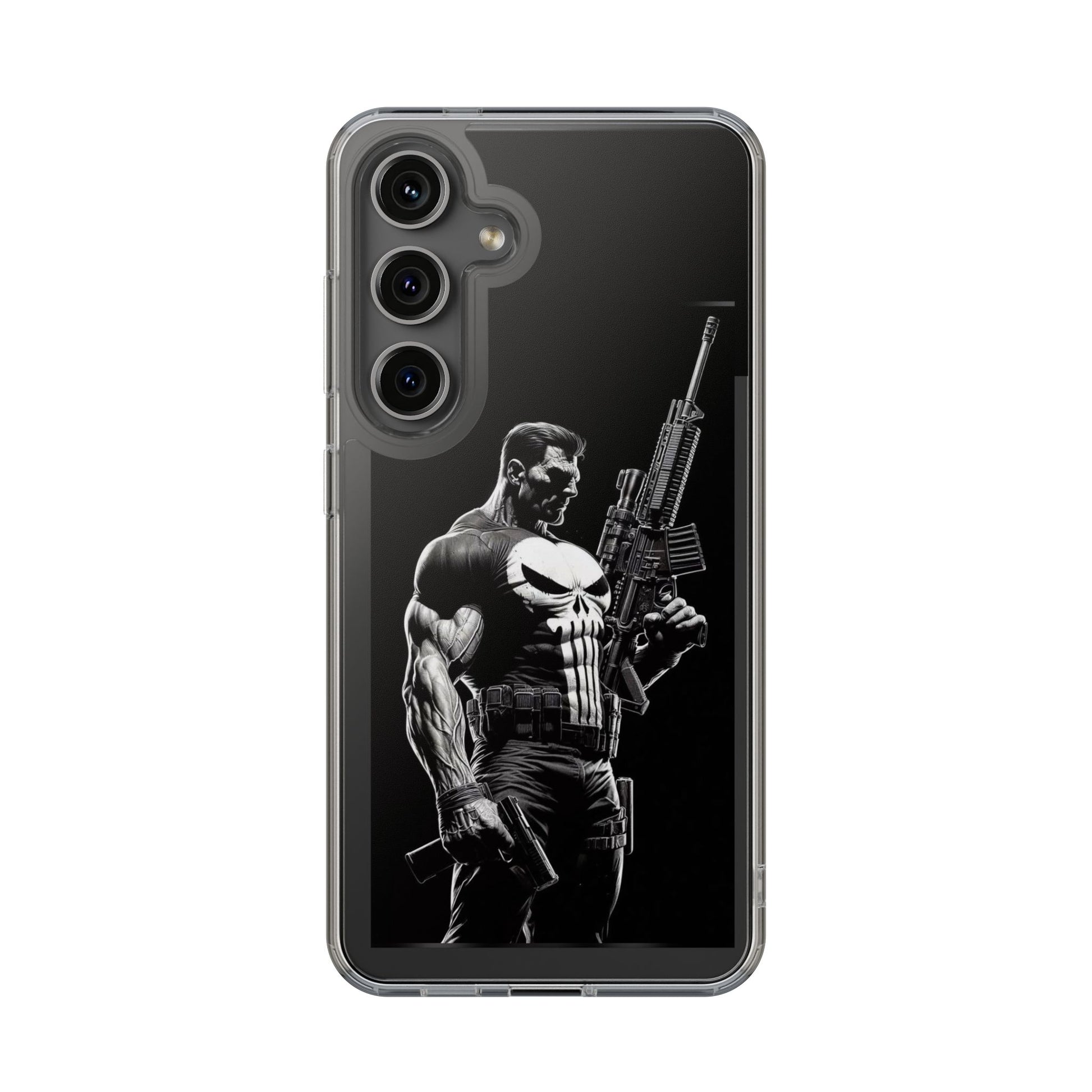 Phone Case, Comic book Inspired Design Punisher, Clear Phone Cover, Funny