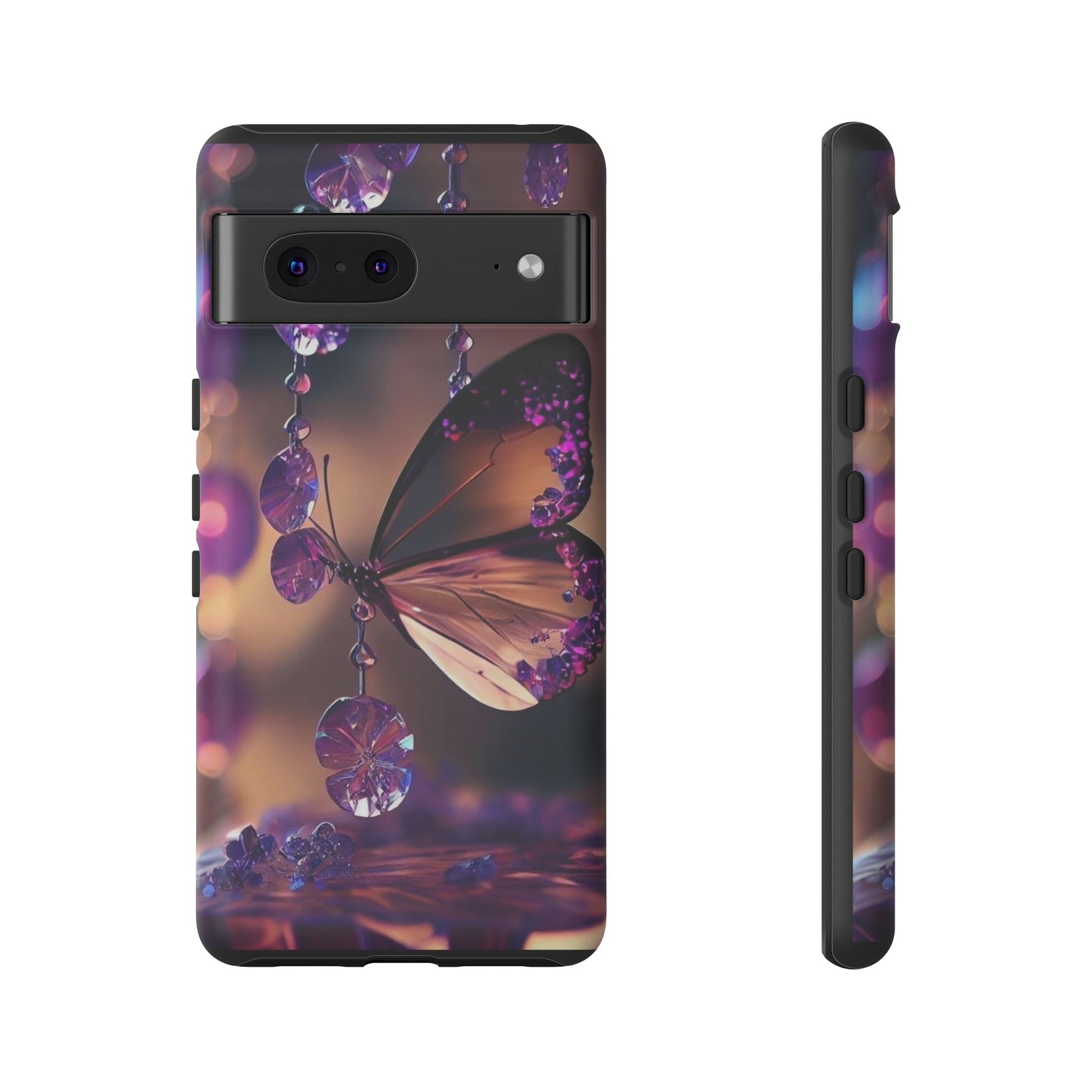Purple Butterfly Tough Cases for iPhones, Samsung, and Pixel