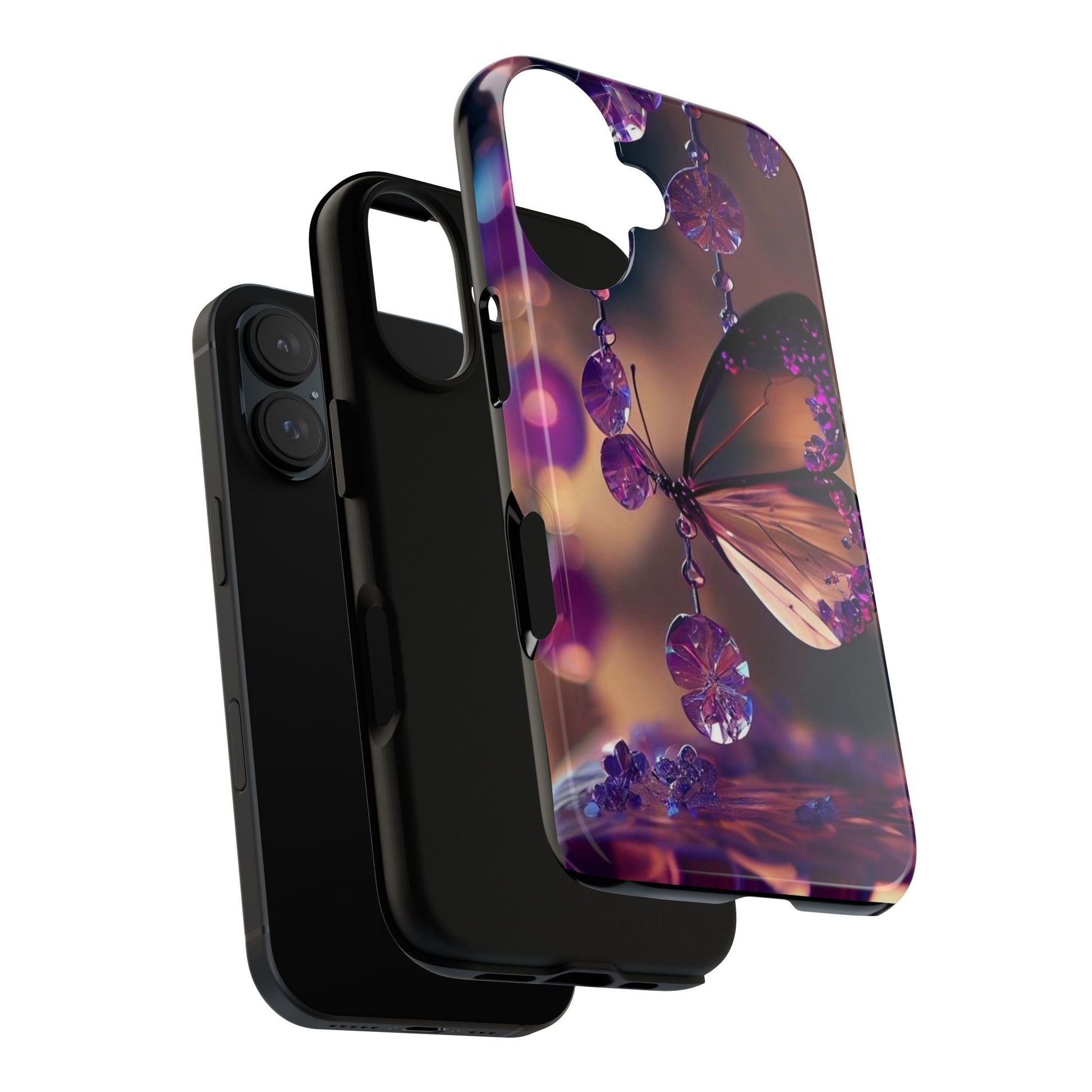 Purple Butterfly Tough Cases for iPhones, Samsung, and Pixel