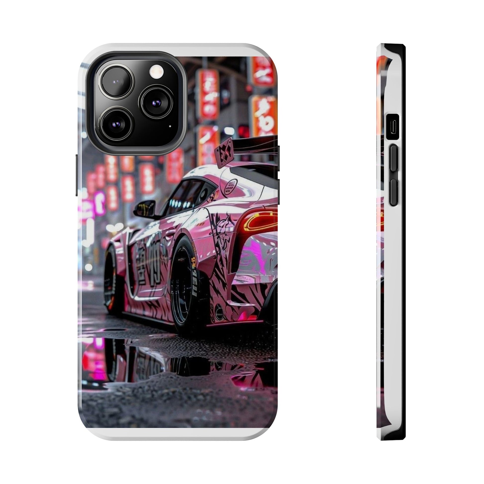 Pink Sports Car Tough Phone Cases for Iphones & Samsung Phones Durable