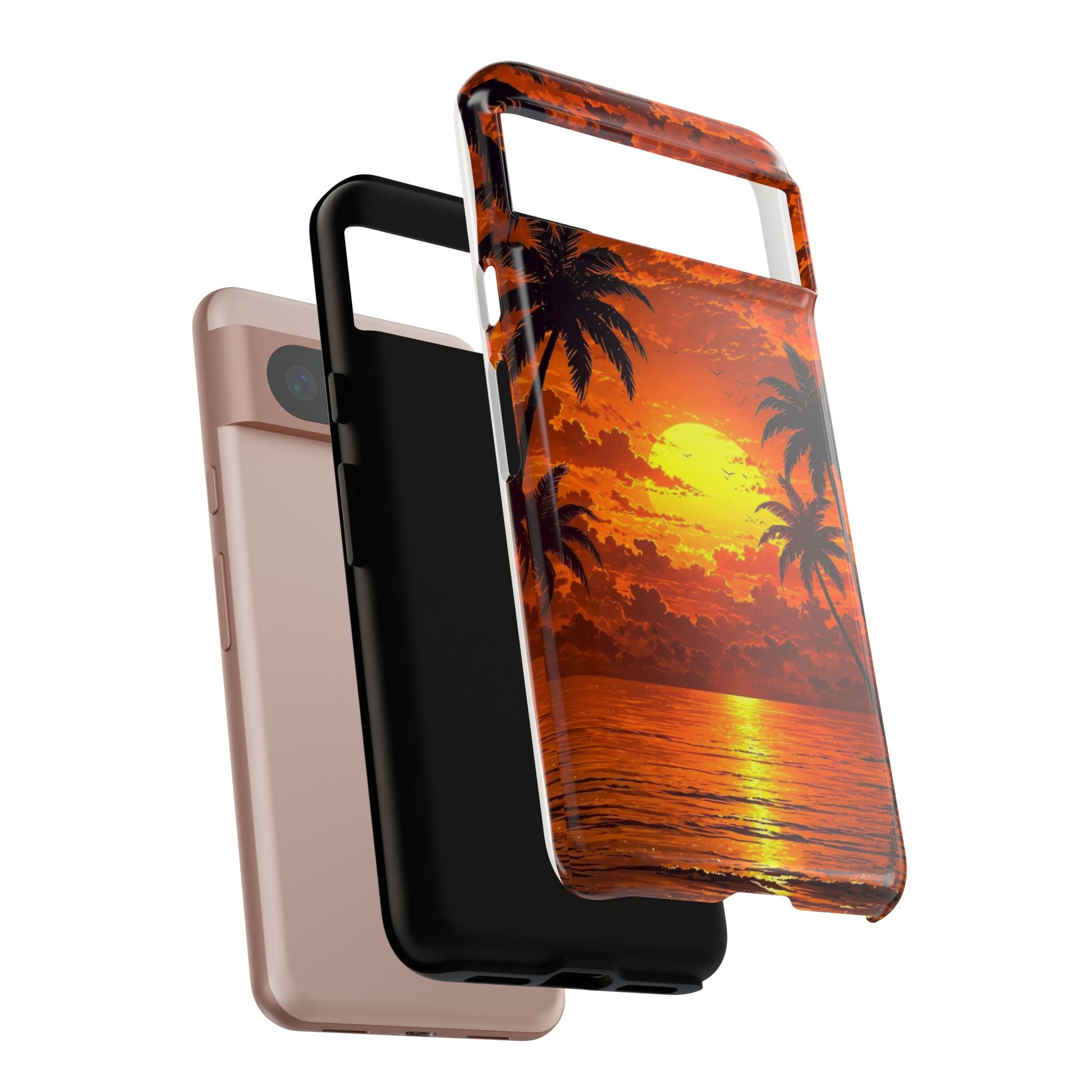 Beautiful Beach Sunset Tough Cases for iPhones, Samsung, and Pixel