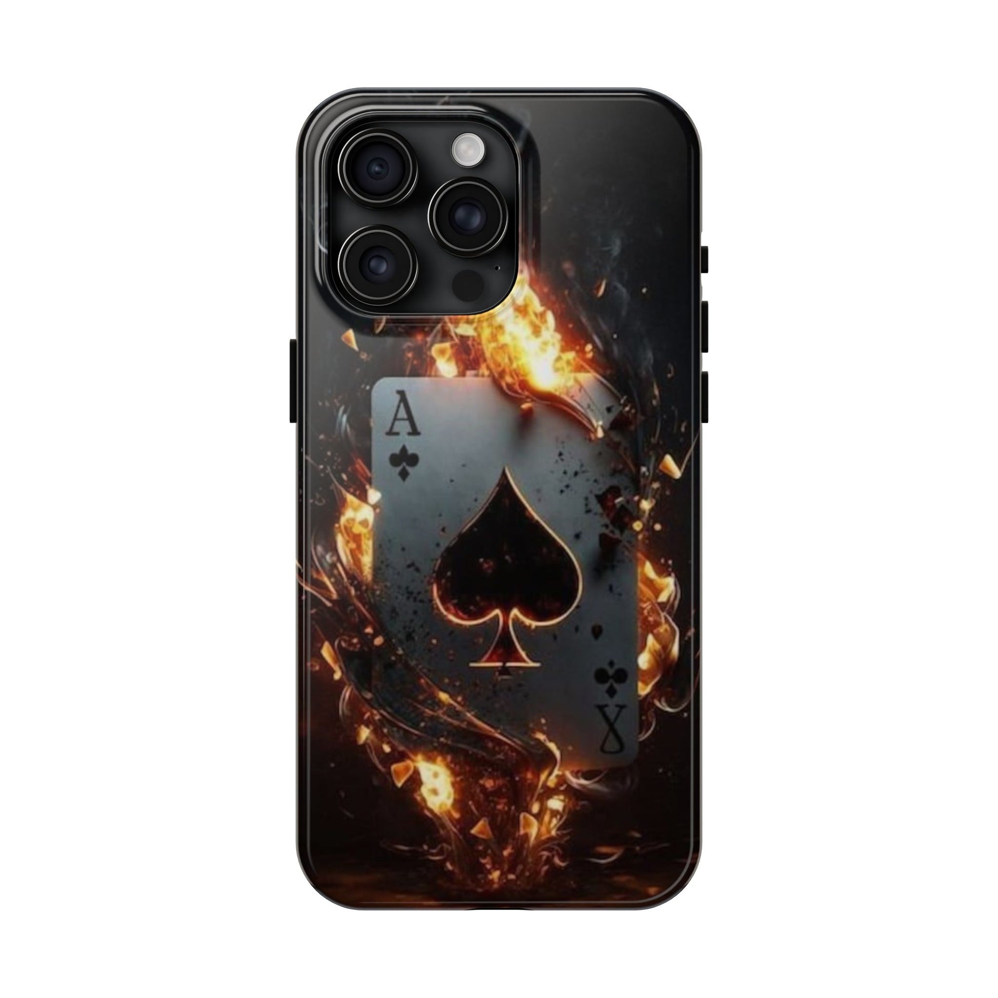 Flaming Ace Card Casino Themed Phone Cases for Iphones & Samsung Phones