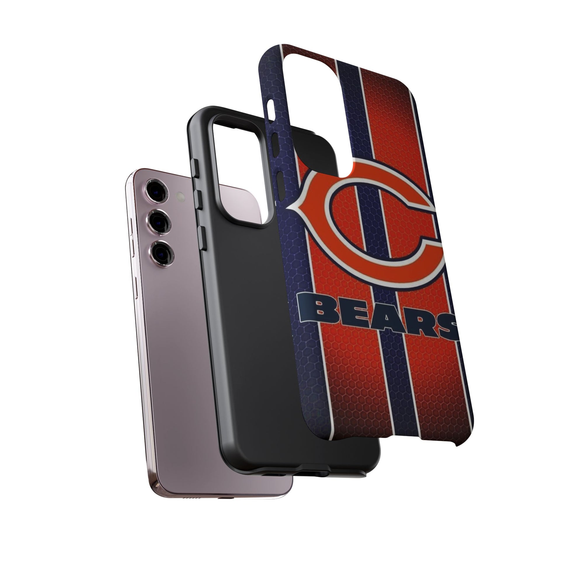 Chicago Bears Stripes Football Phone Case, Tough Cases for iPhones, Samsung, and Pixel