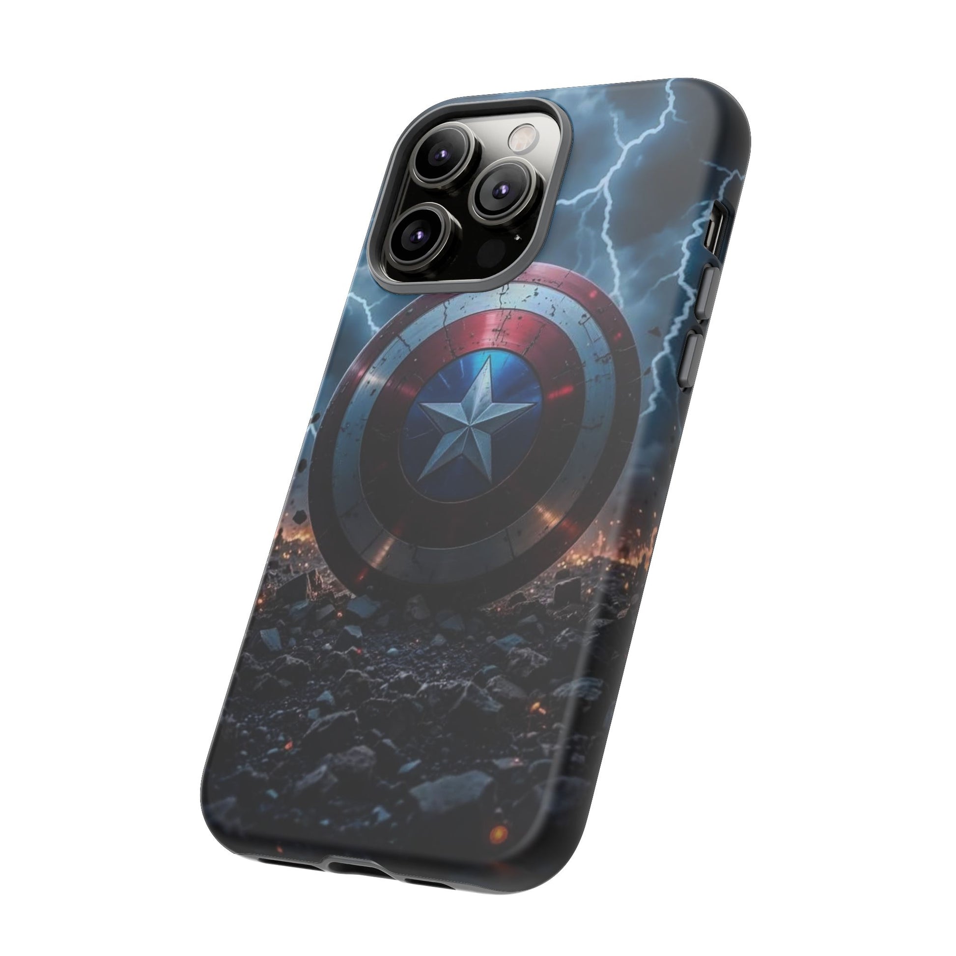 Captain America Shield Tough Cases for iPhones, Samsung, and Pixel