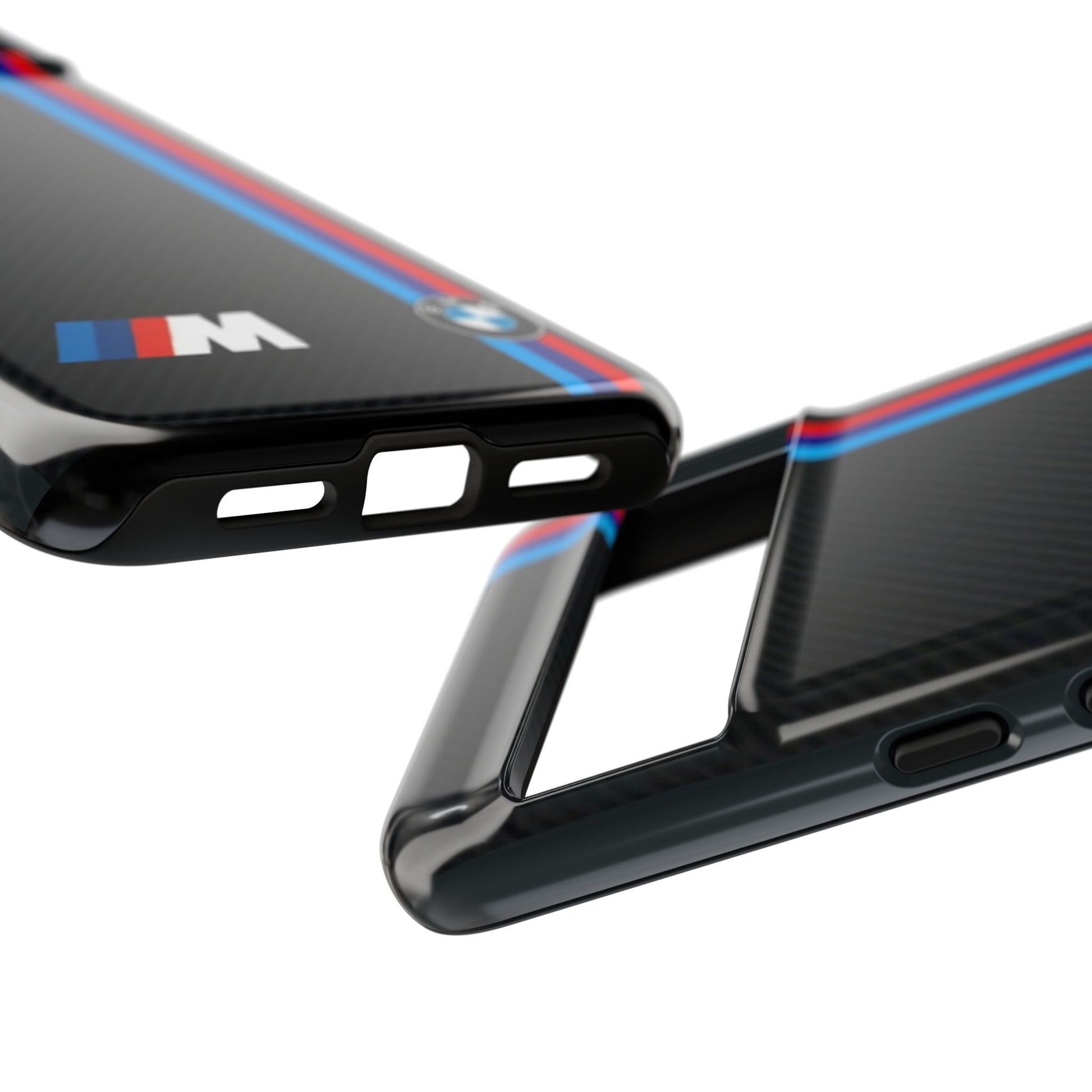 BMW M Stripes Carbon Fiber Design Tough Cases for iPhones, Samsung, and Pixel