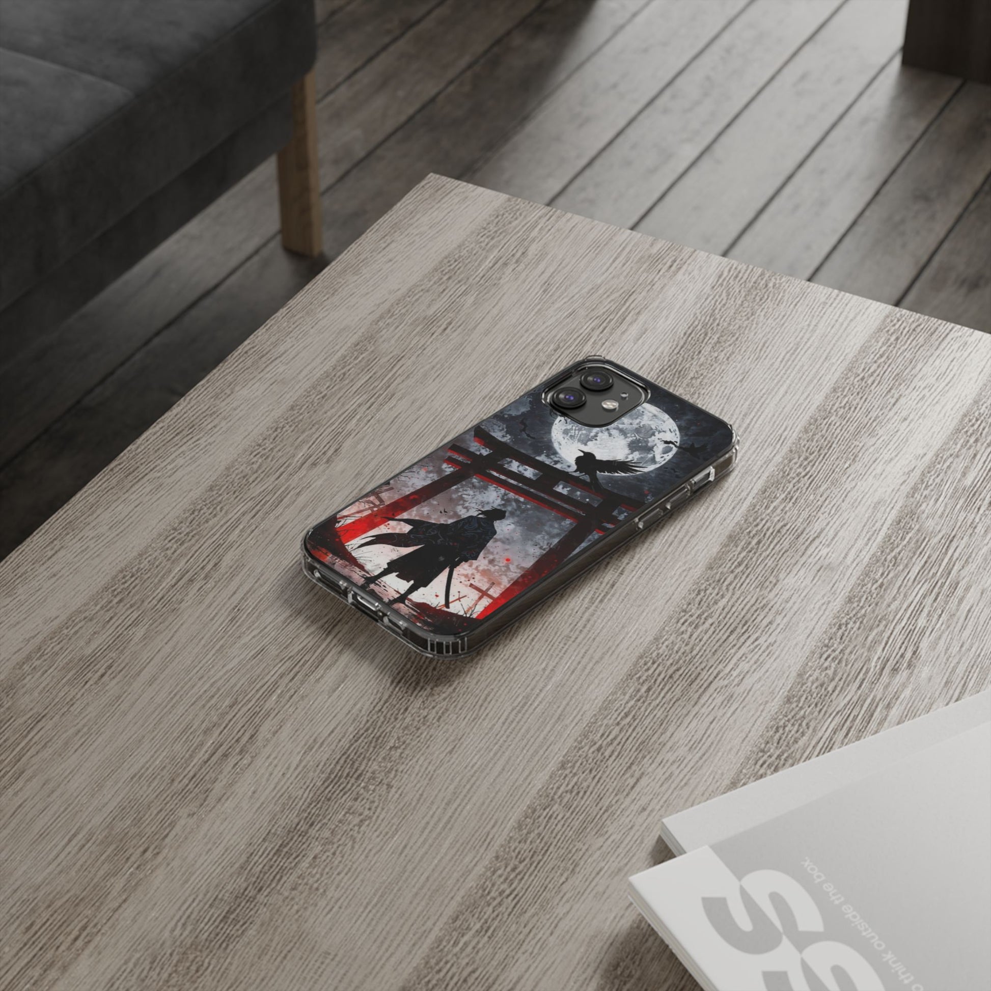 The Lone Samurai and Crow Design case for Iphone and Samsung phones