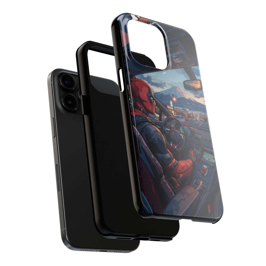 Deadpool Drifting Tough Phone Case, Marvel Hero Phone Cover, Superhero Phone