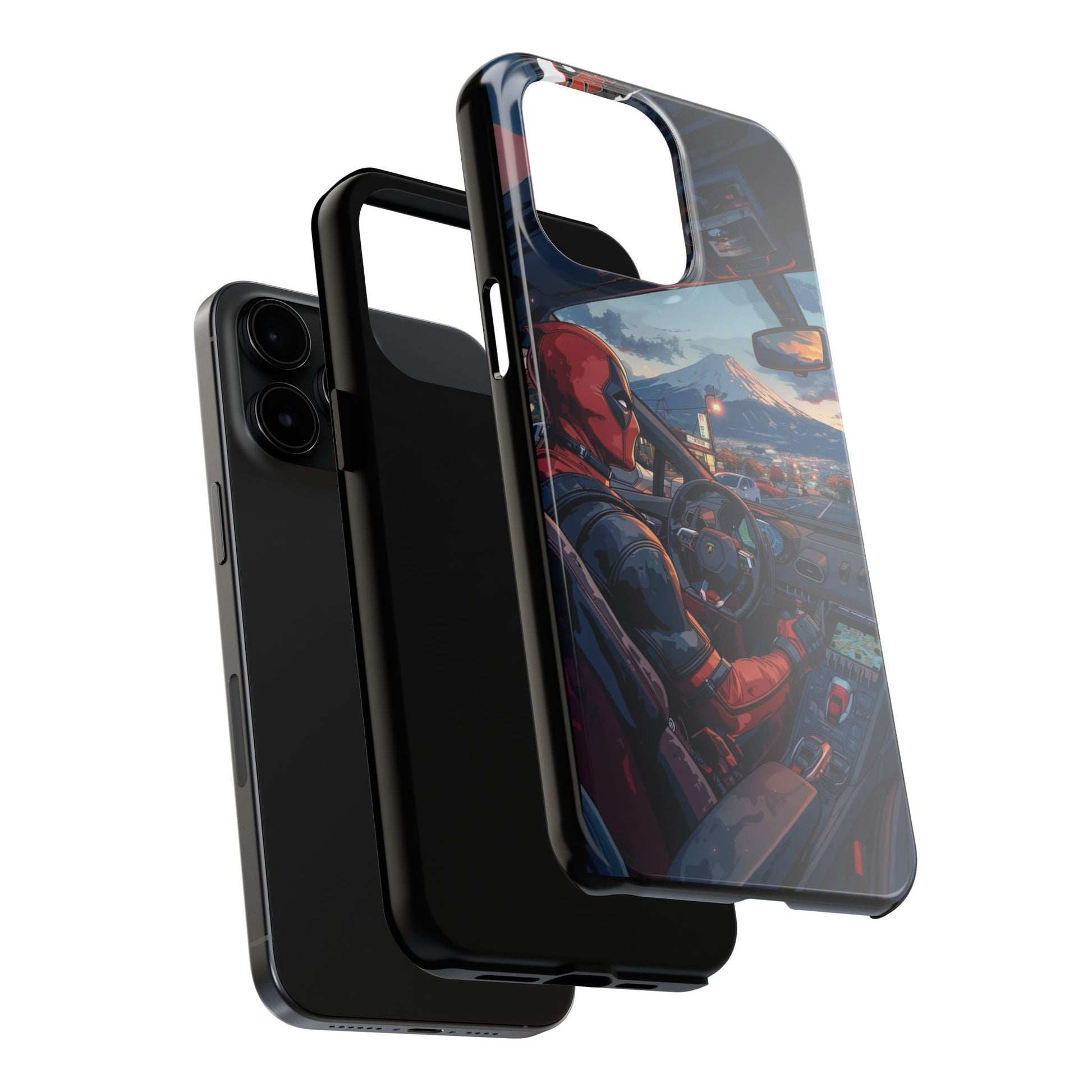 Deadpool Drifting Tough Phone Case, Marvel Hero Phone Cover, Superhero Phone