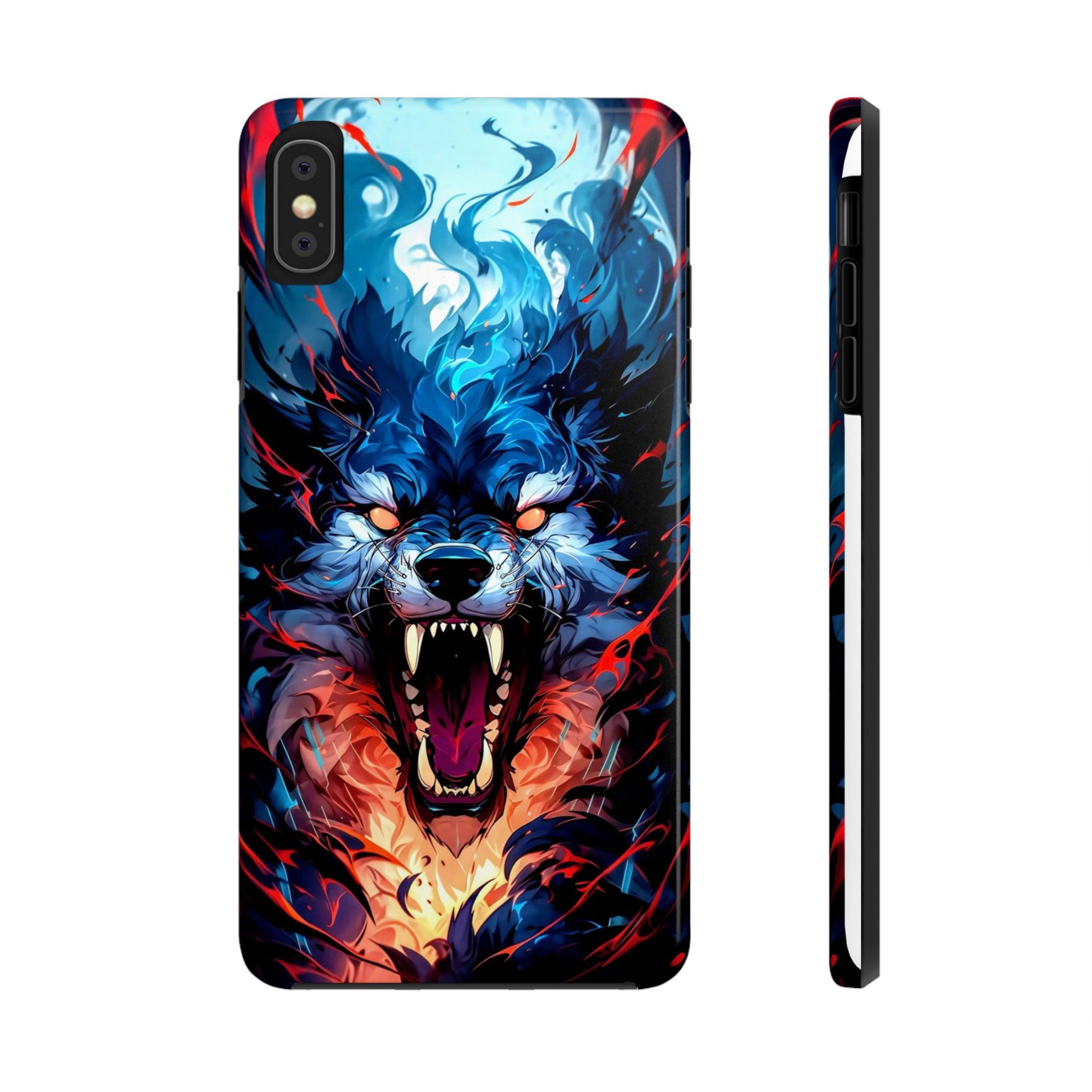 Aggressive Wolf Art Themed Tough Phone Cases for Iphones & Samsung Phones