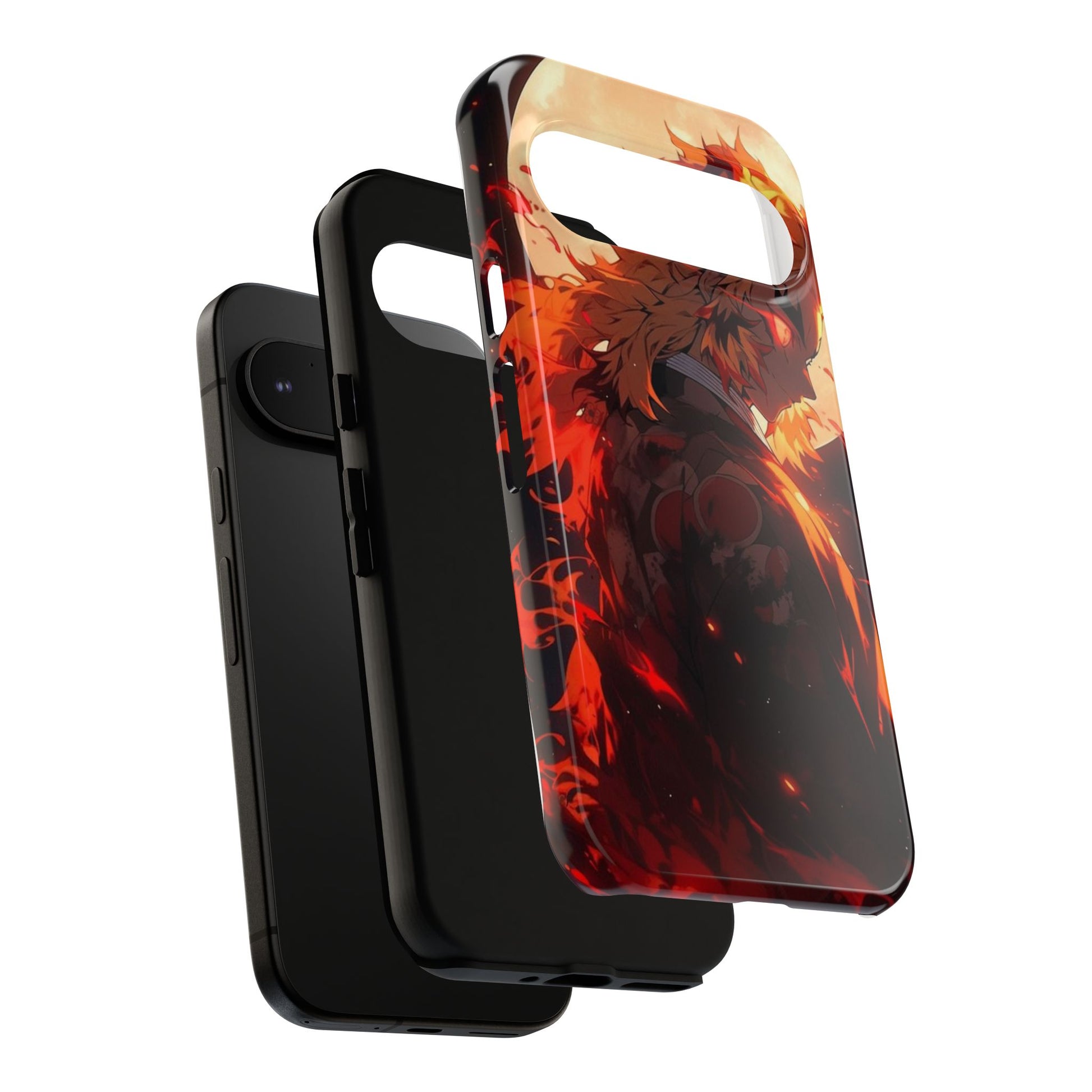 Demon Sl;ayer Rengoku Anime Phone Case, Tough Cases for iPhones, Samsung, and Pixel