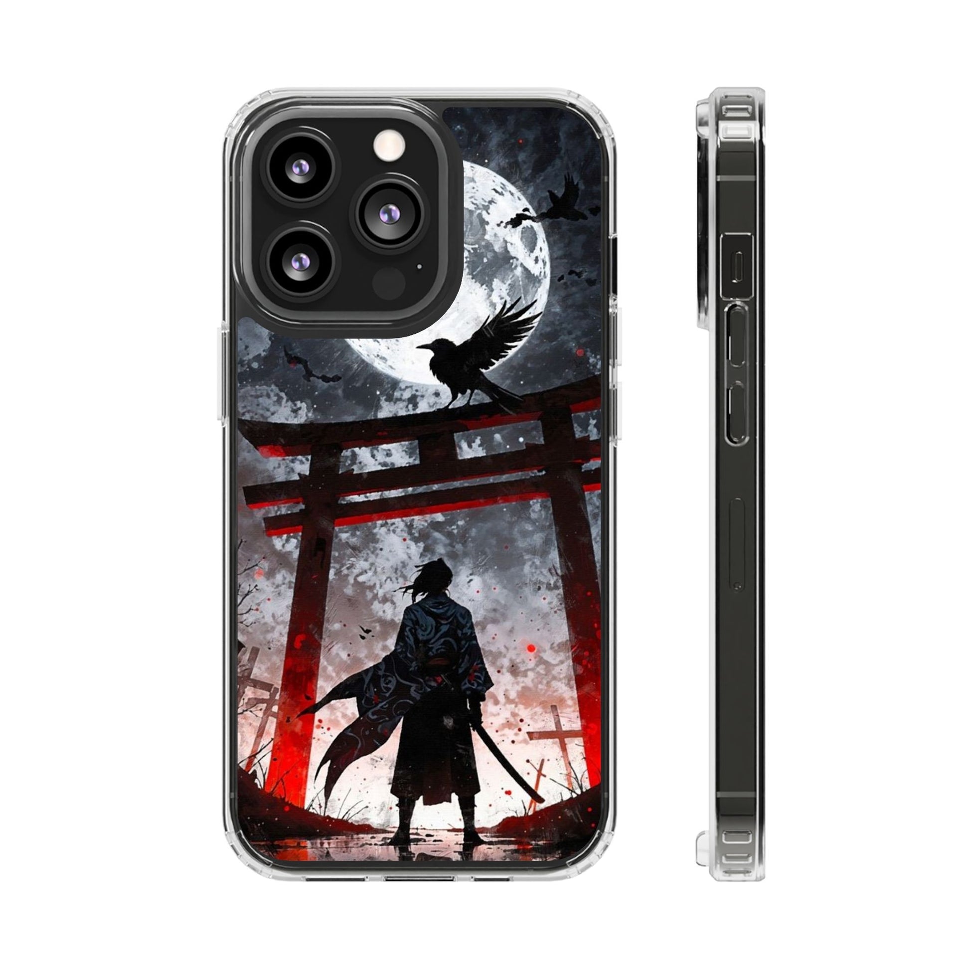 The Lone Samurai and Crow Design case for Iphone and Samsung phones